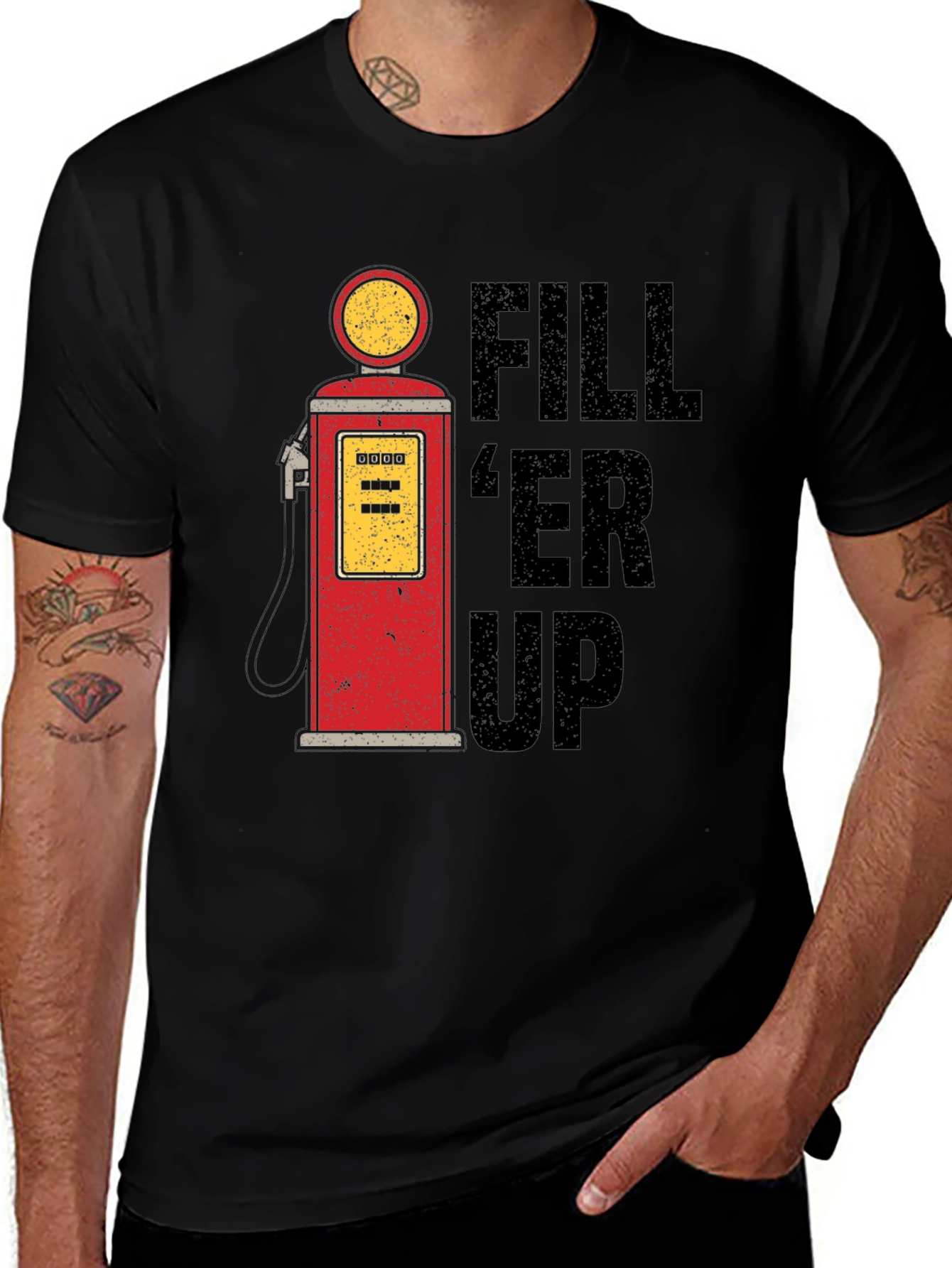 Retro Fill Er Up Gas Pump Graphic T-Shirt