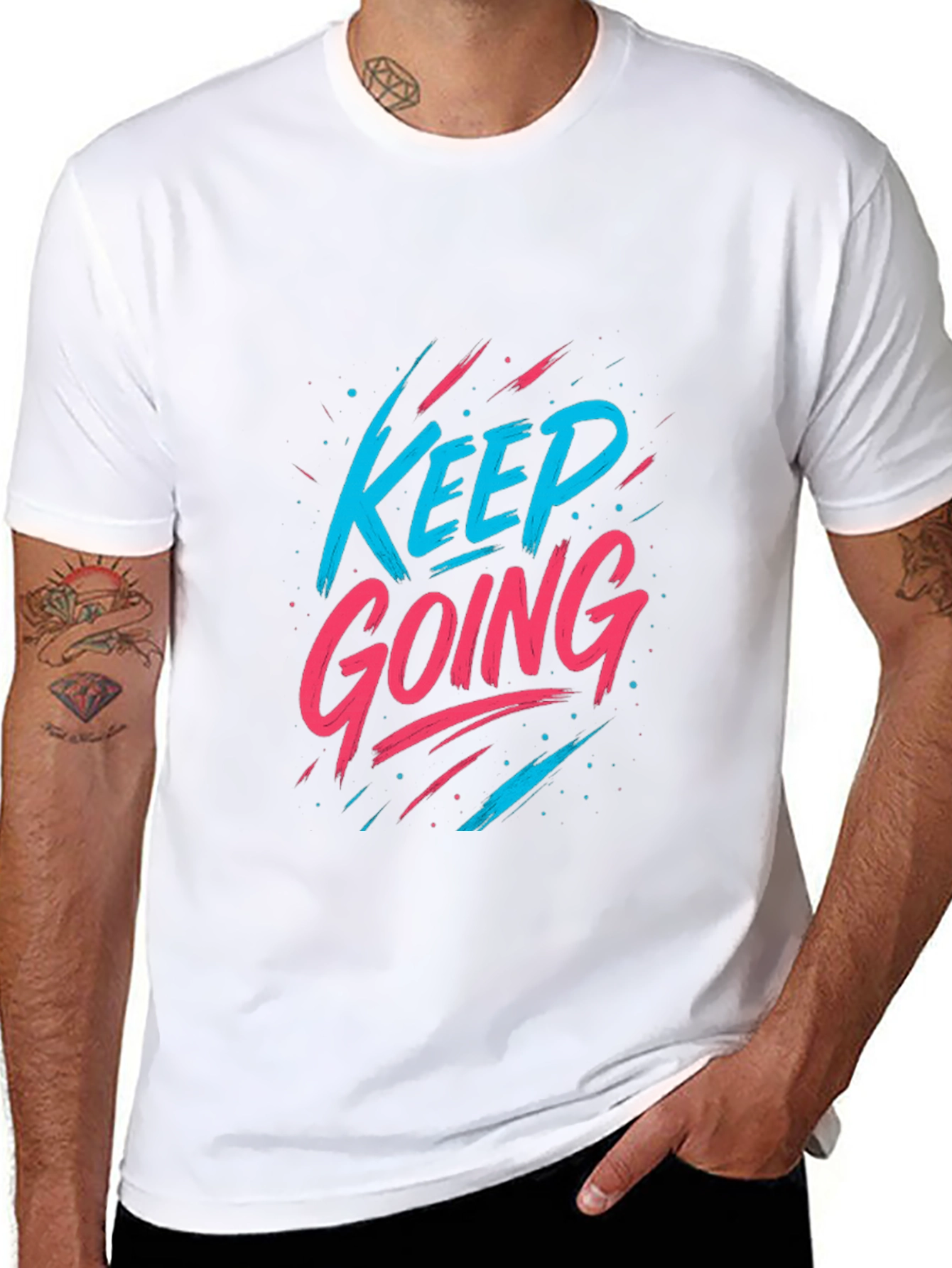Keep Going Graphic Tee - Motivational Black T-Shirt