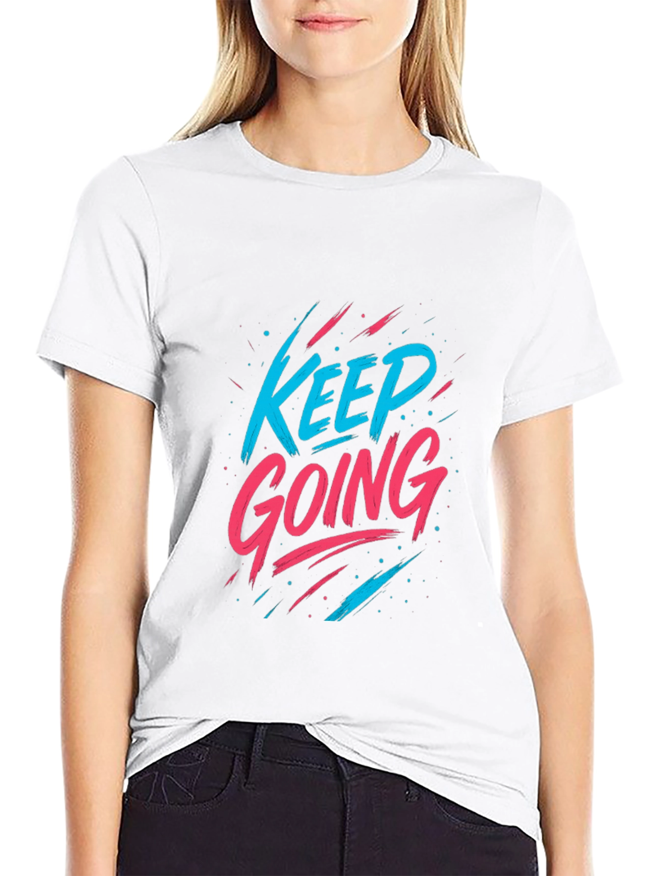 Keep Going Graphic Tee - Motivational Black T-Shirt