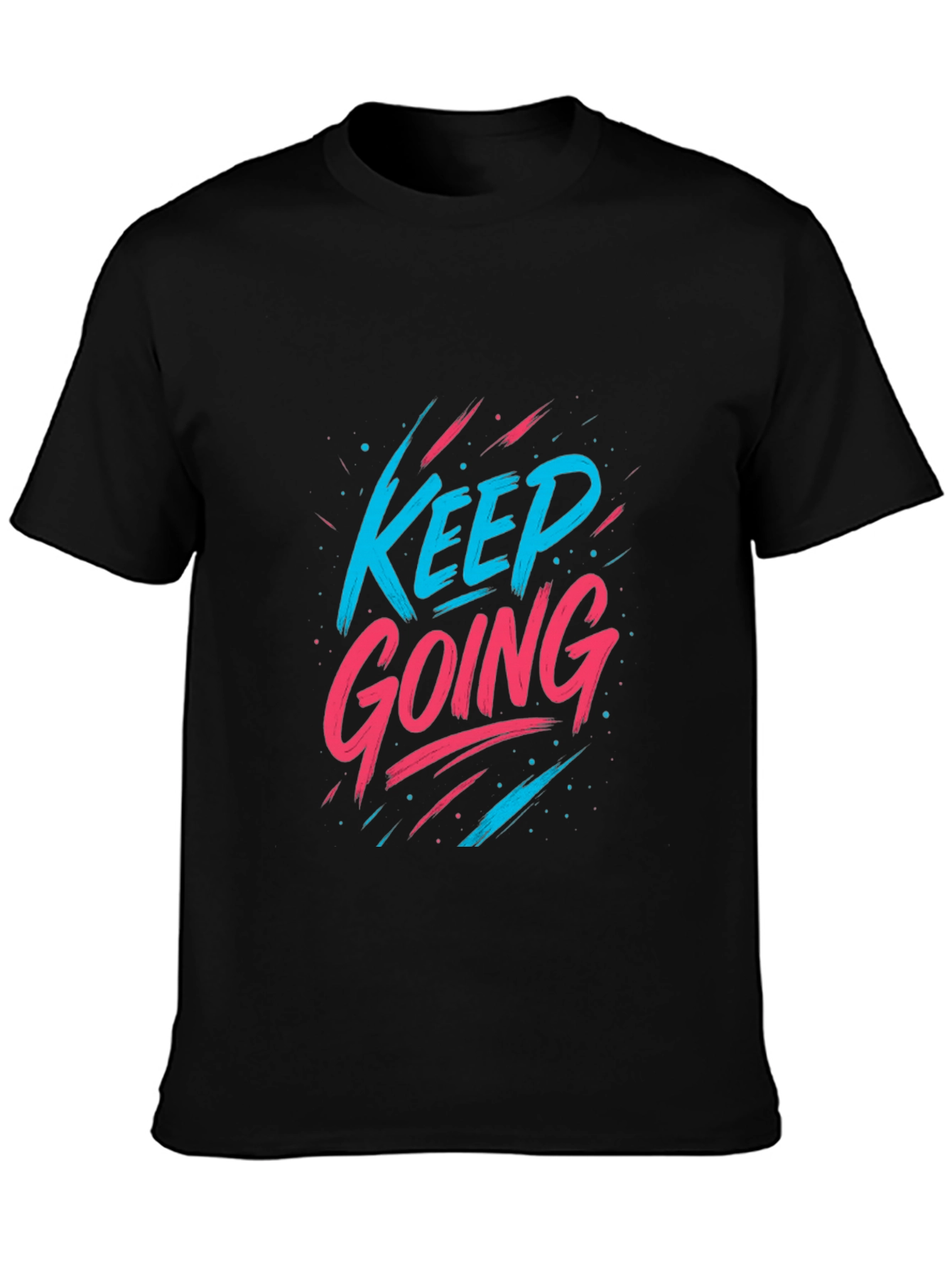 Keep Going Graphic Tee - Motivational Black T-Shirt