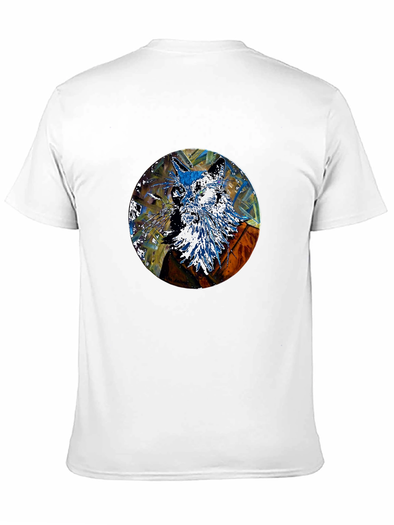 Abstract Fox Art Print Black T-Shirt