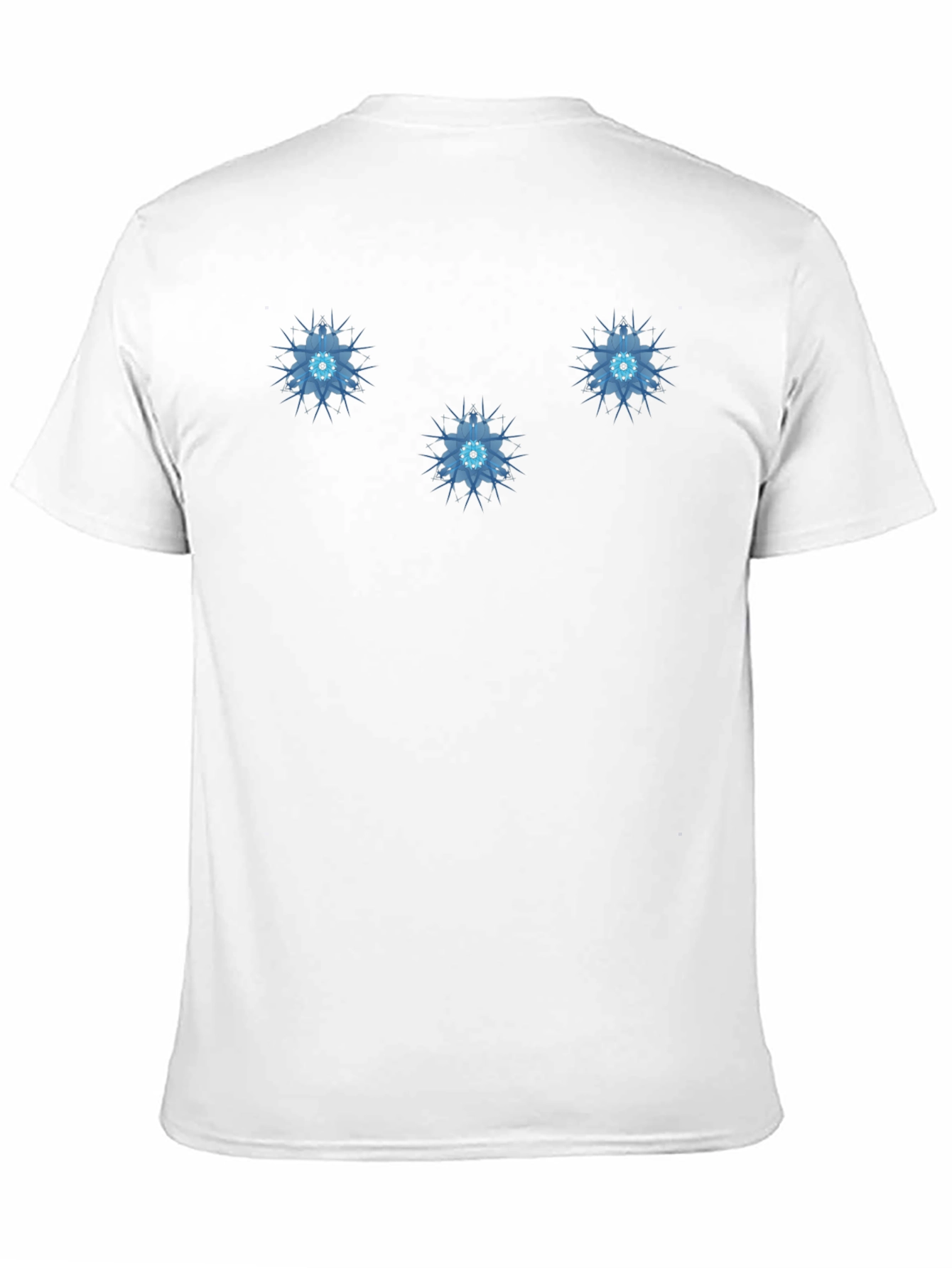 Modern Black Tee with Blue Floral Accents