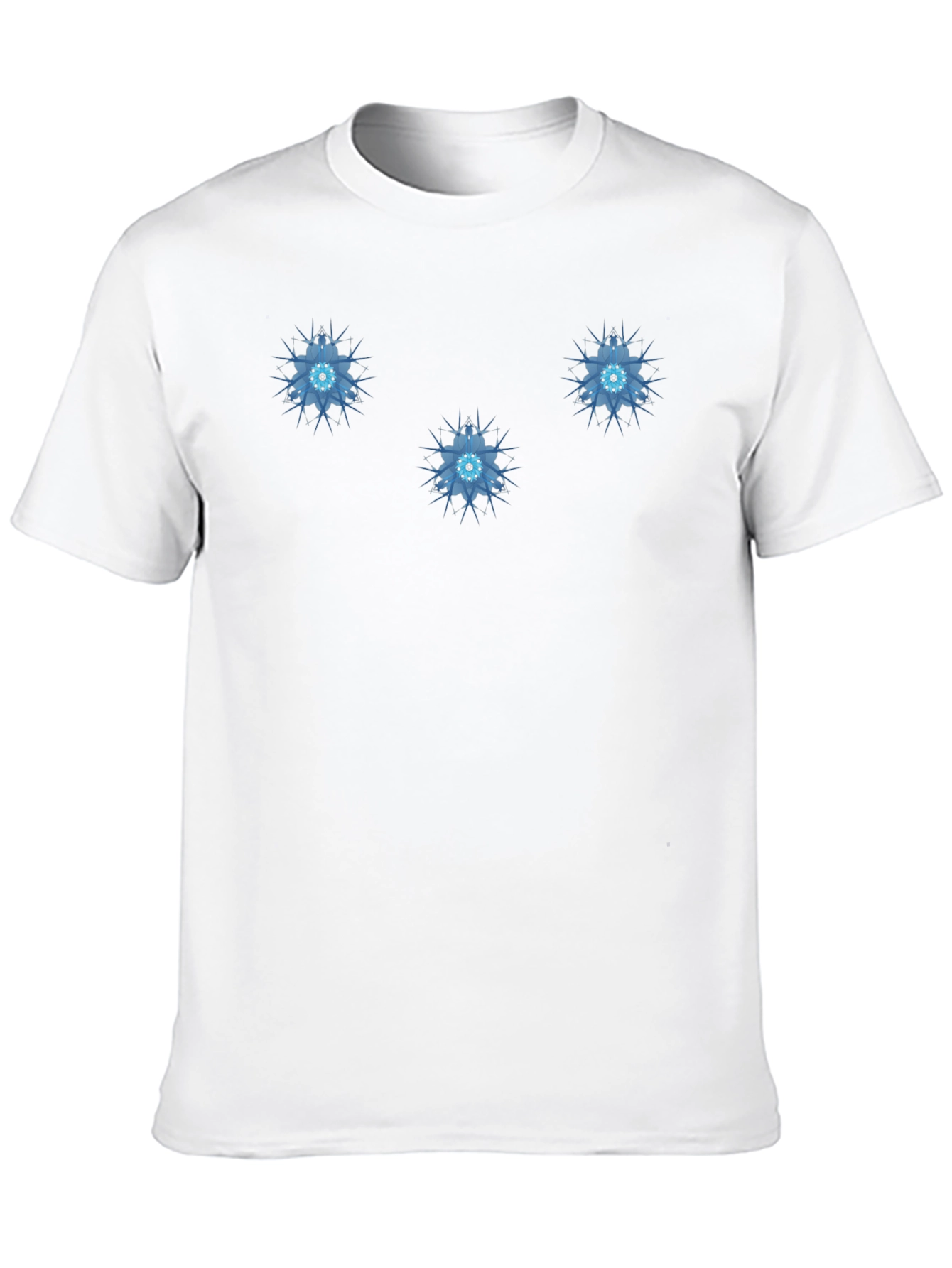 Modern Black Tee with Blue Floral Accents