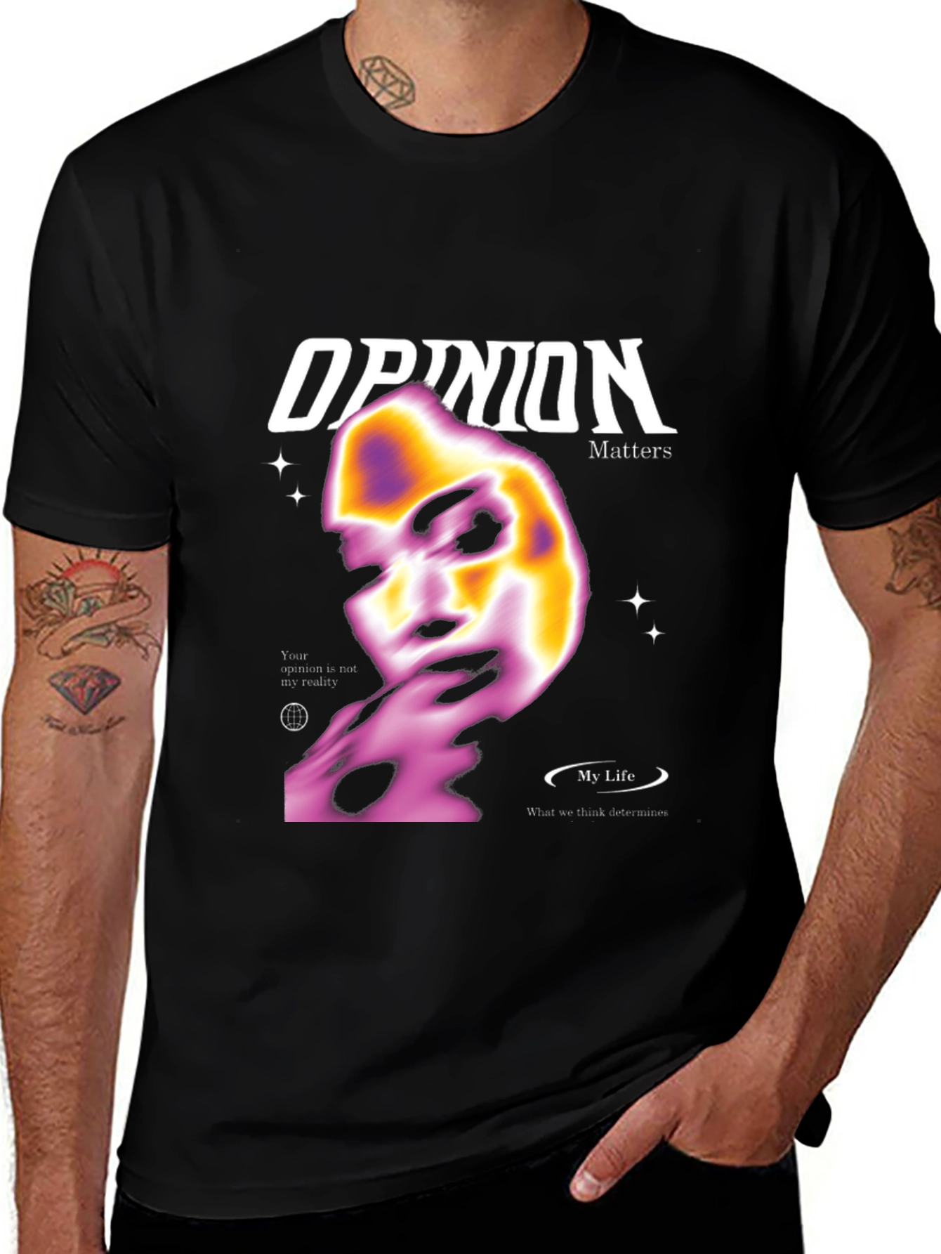 Opinion Matters Graphic Tee - Stylish Black T-Shirt
