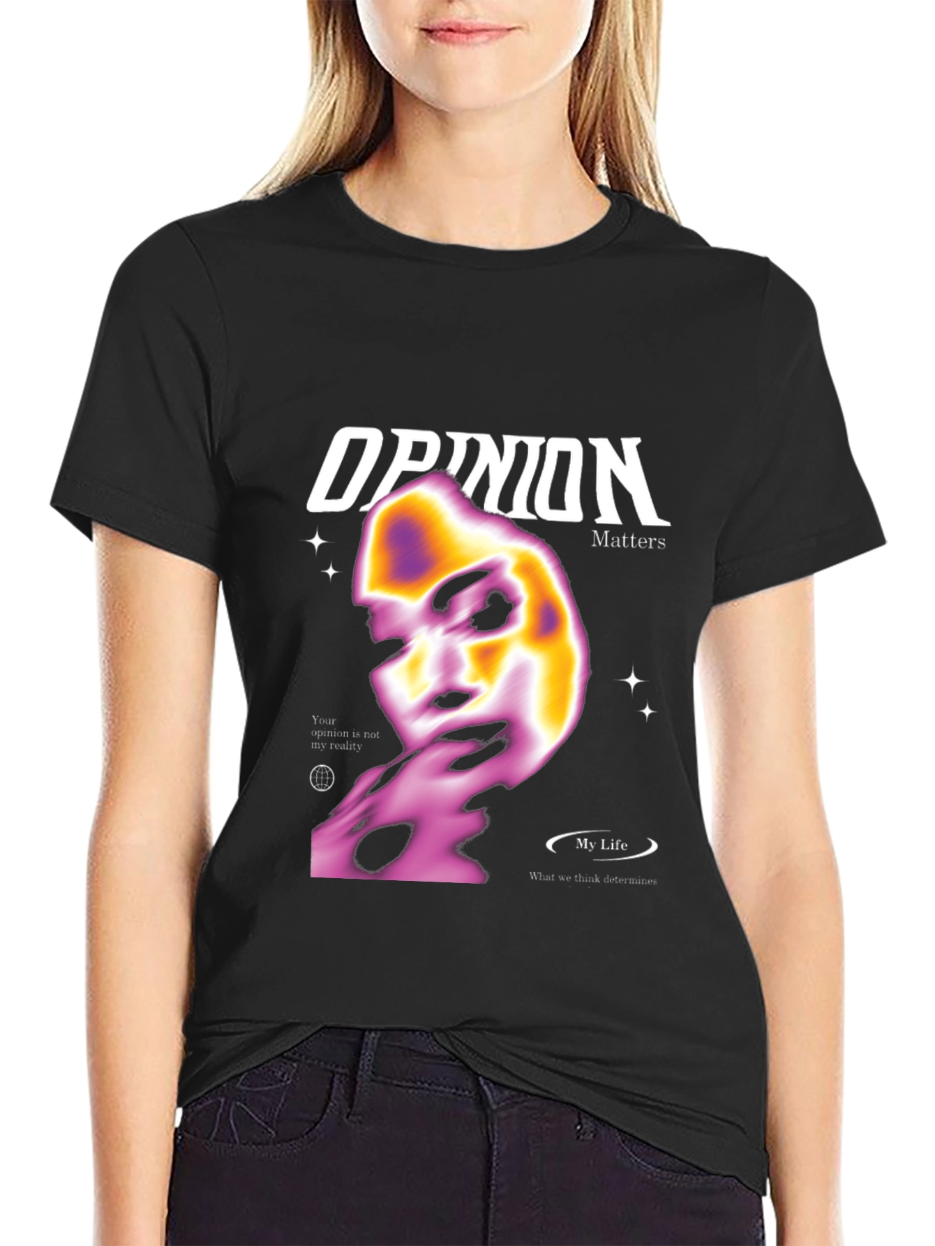 Opinion Matters Graphic Tee - Stylish Black T-Shirt