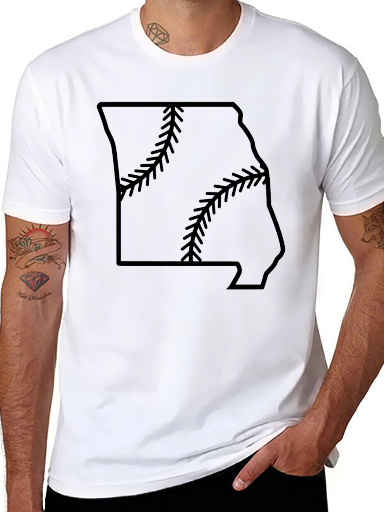 Missouri Baseball State Outline T-Shirt