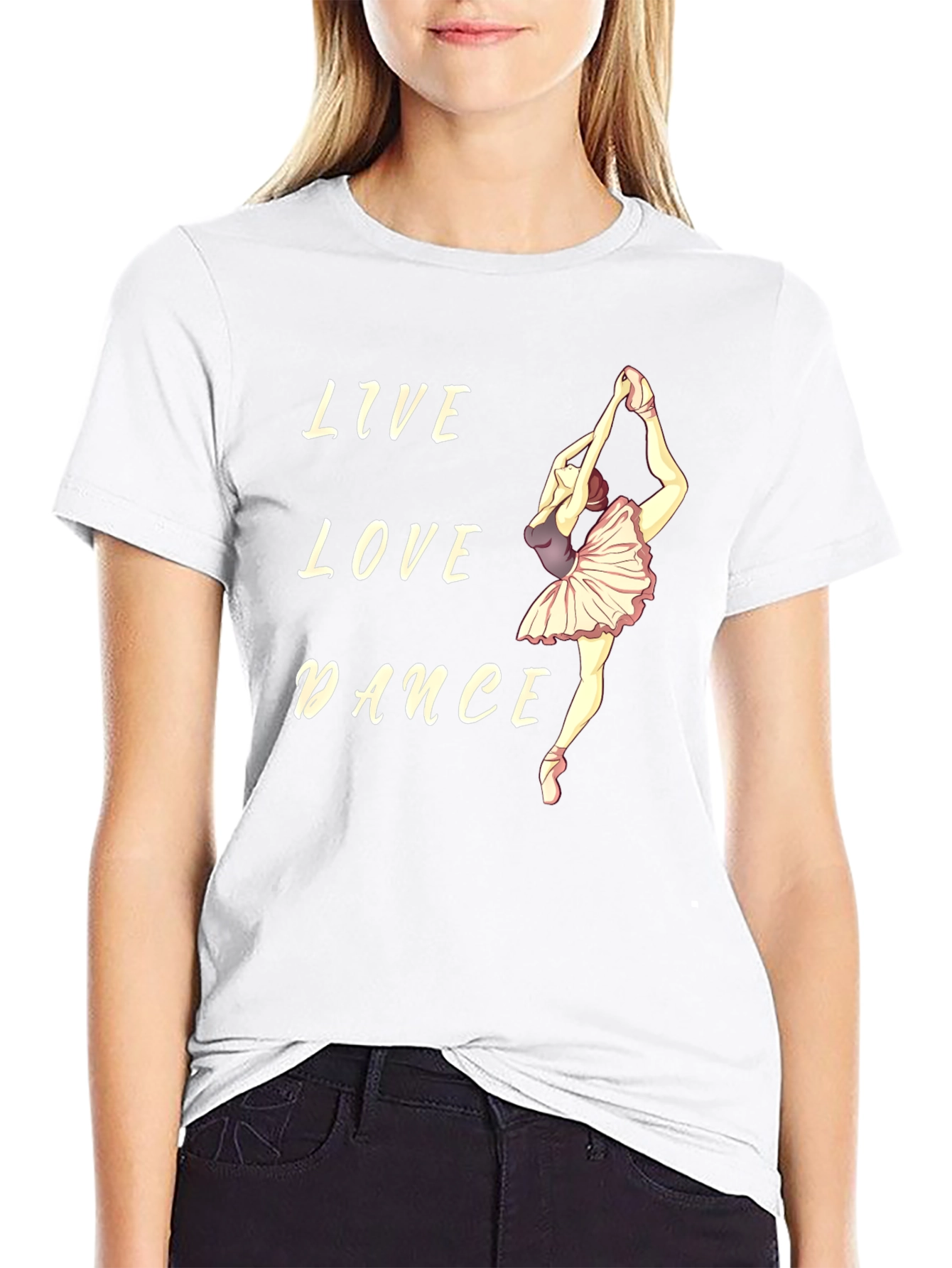 Live Love Dance Black T-Shirt Ballet Dancer
