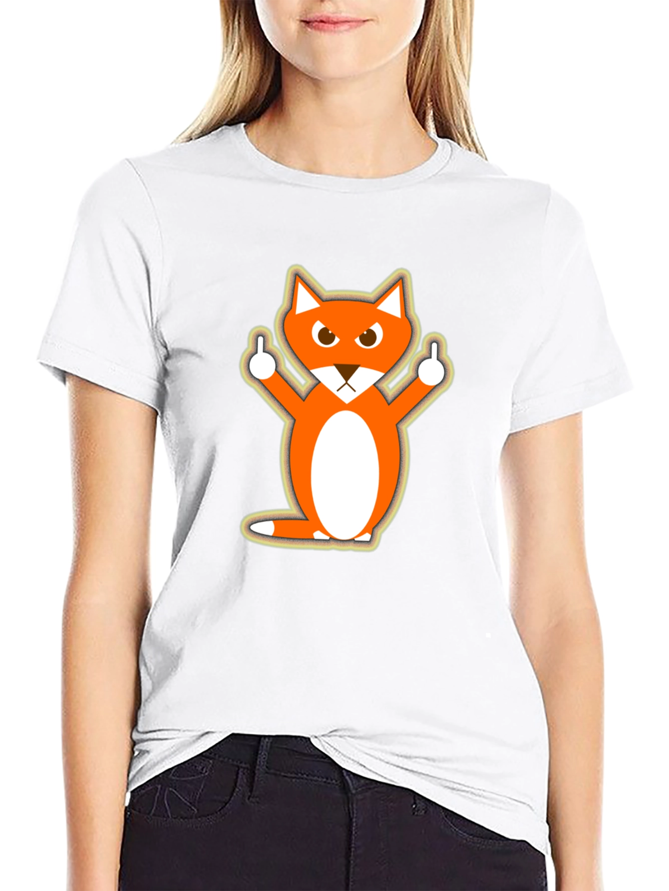 Funny Fox Middle Finger Graphic T-Shirt - Unisex