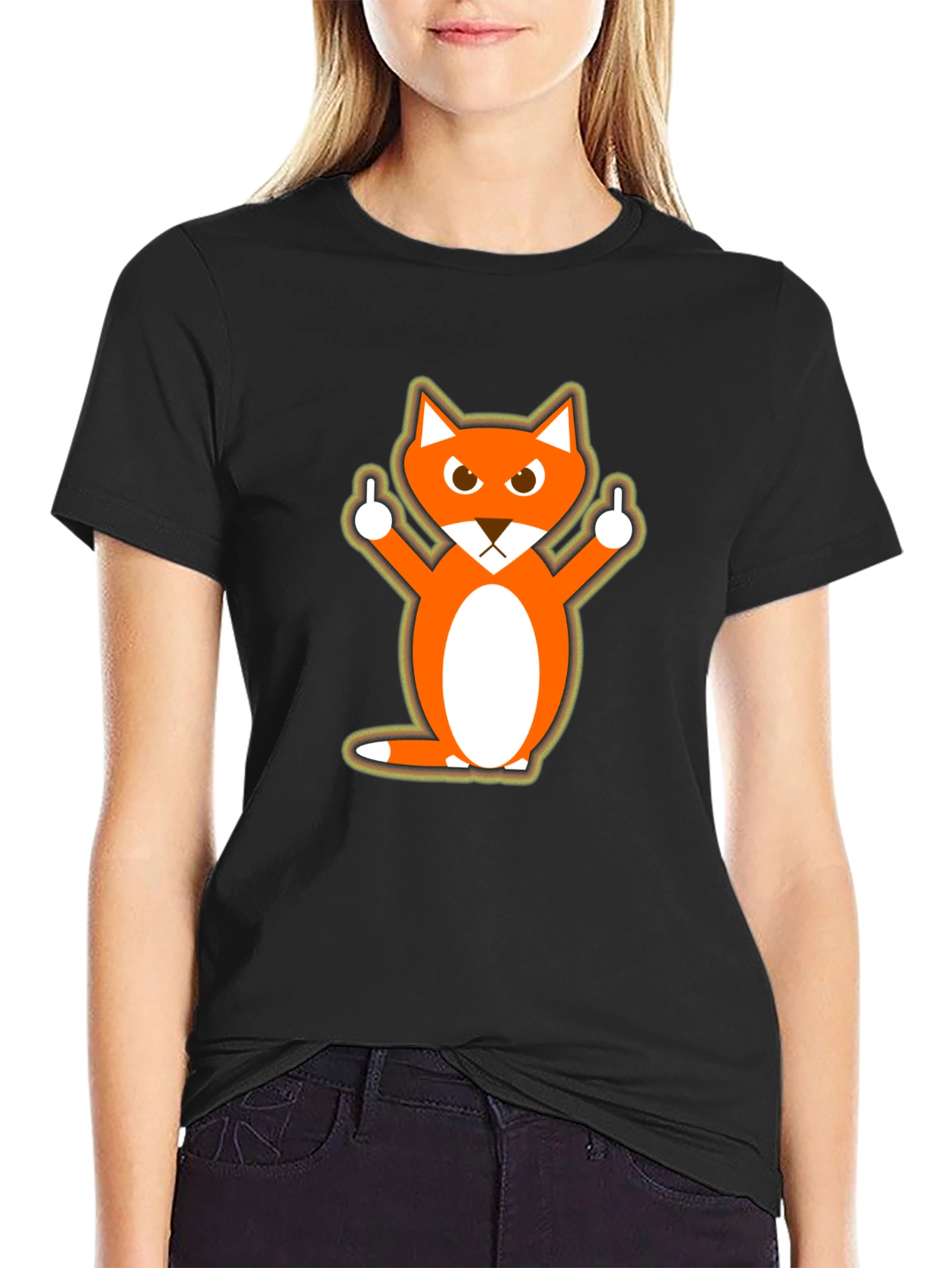 Funny Fox Middle Finger Graphic T-Shirt - Unisex