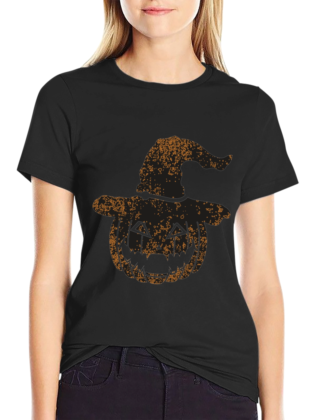 Halloween Pumpkin Witch Hat T-Shirt