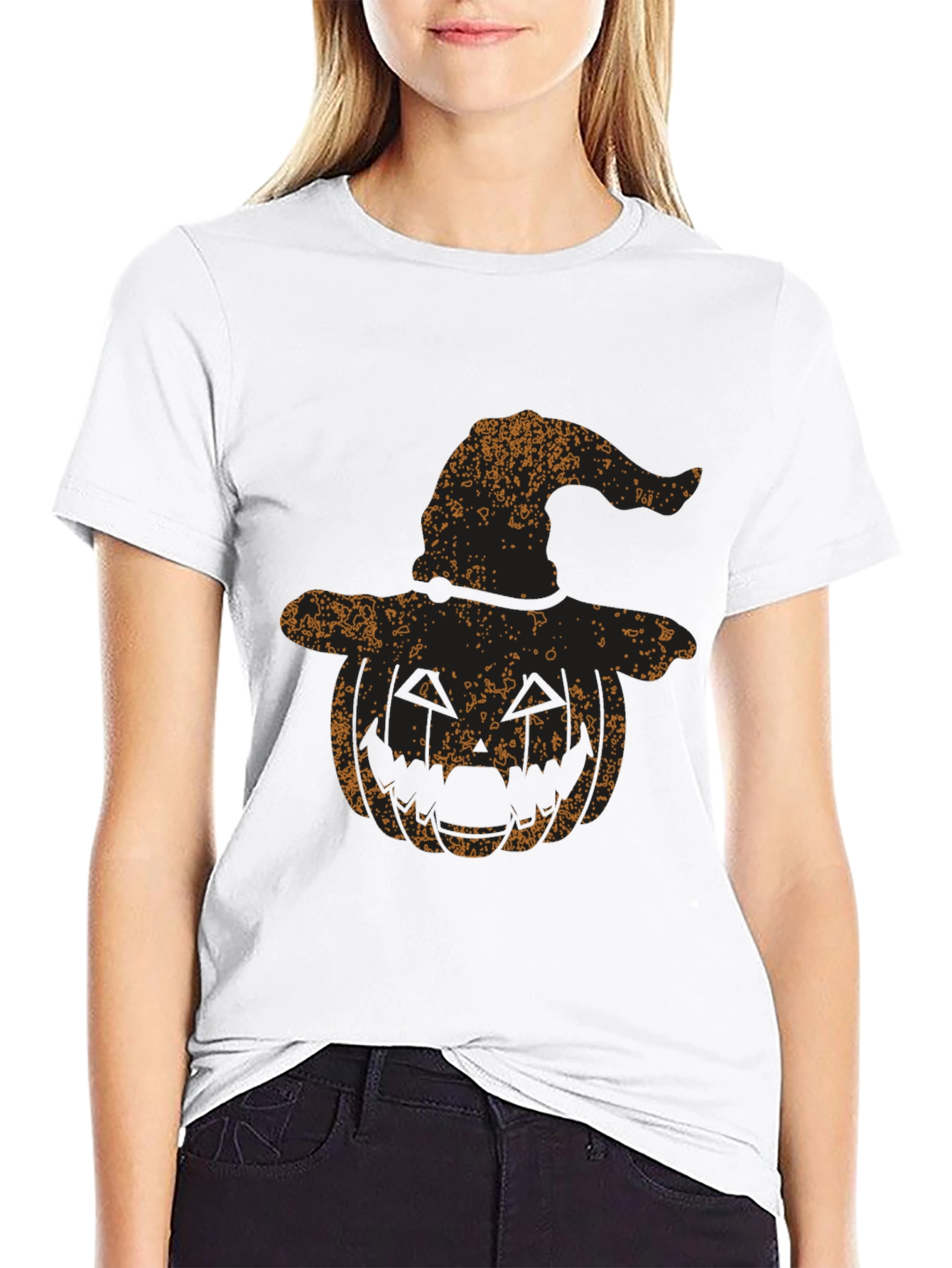 Halloween Pumpkin Witch Hat T-Shirt