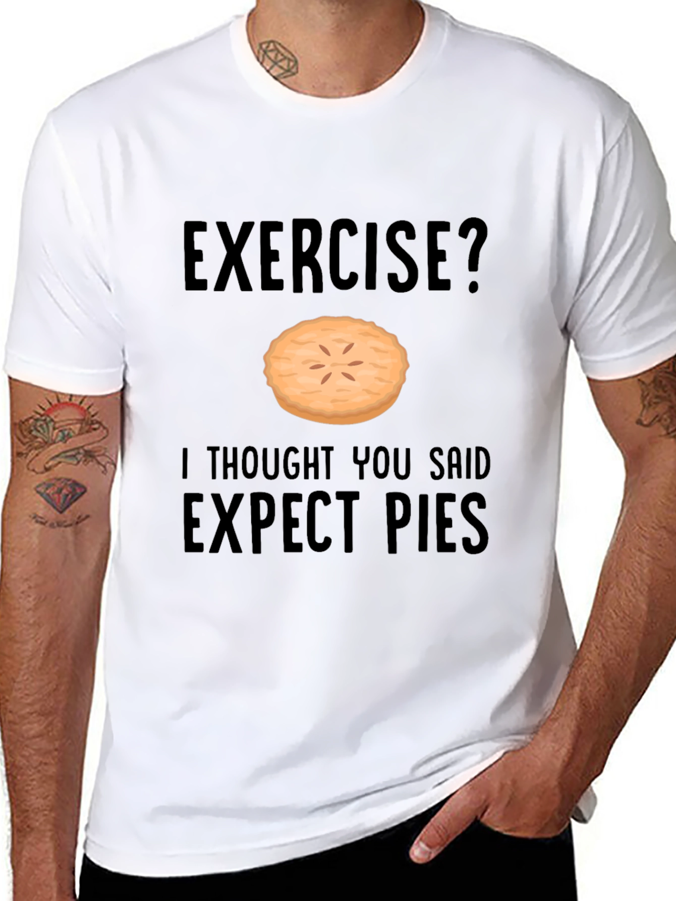 Funny Exercise Pie T-Shirt - Expect Pies Graphic Tee