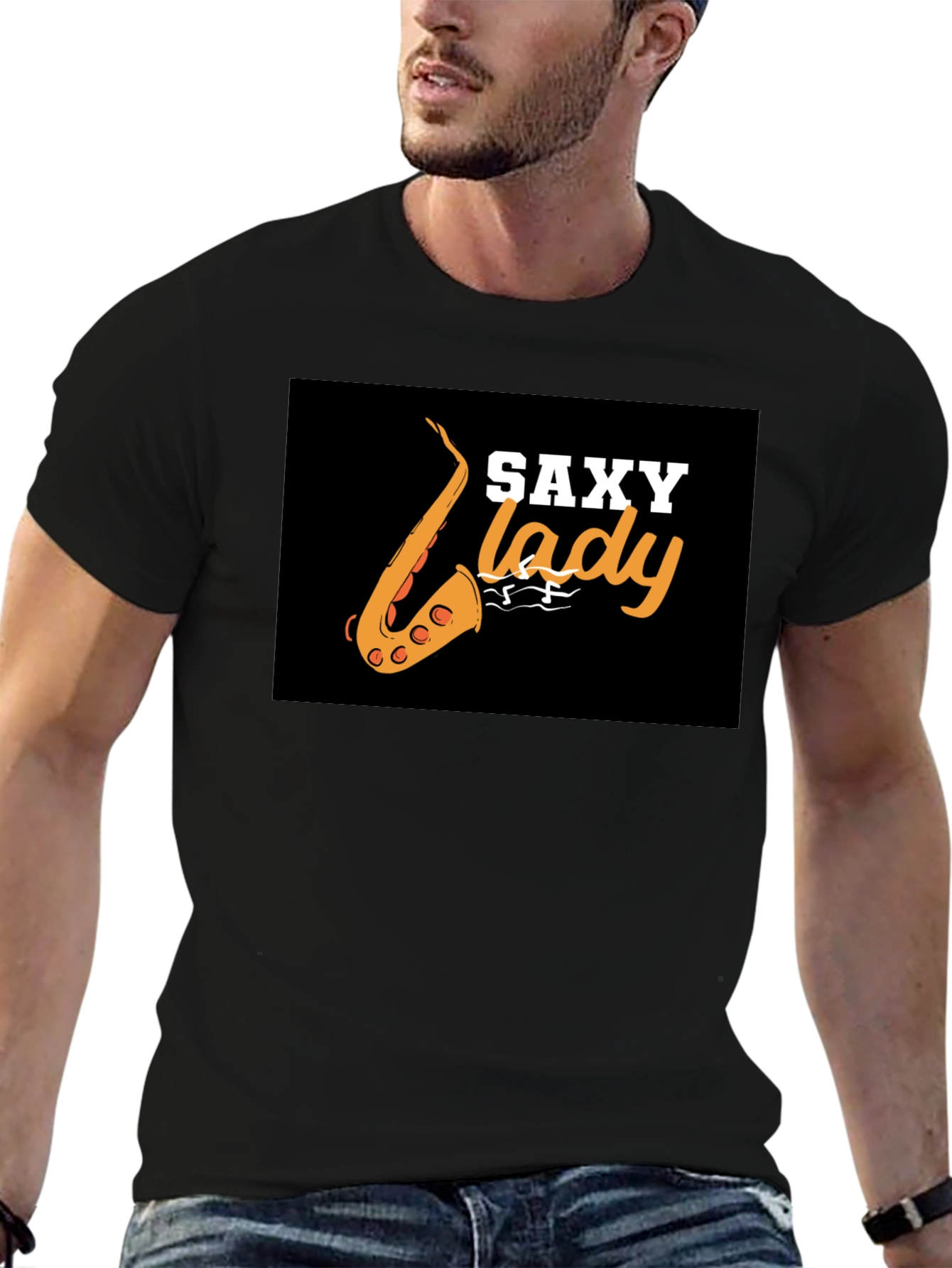 Saxy Lady Black Graphic Tee