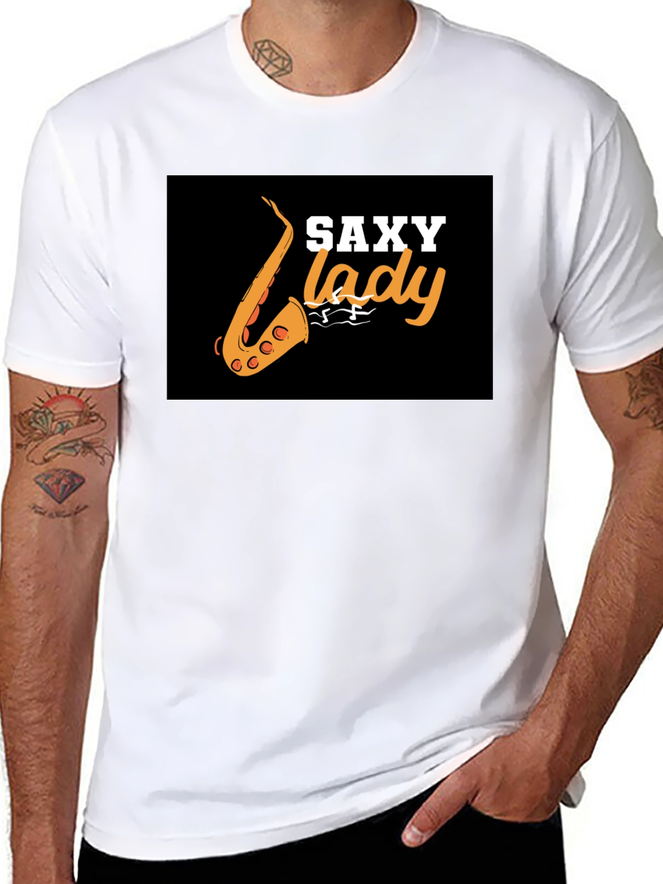 Saxy Lady Black Graphic Tee