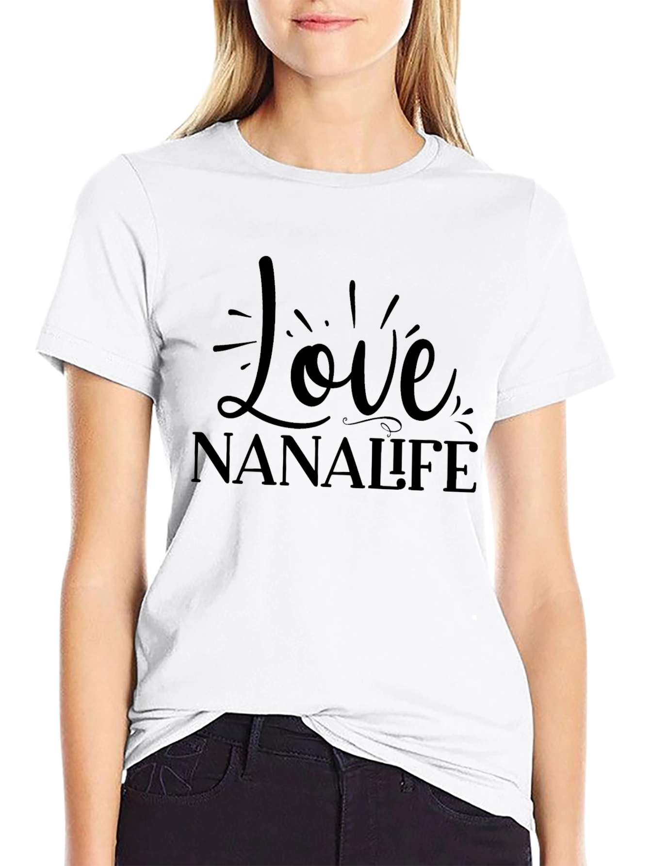 Love Nana Life Black T-Shirt