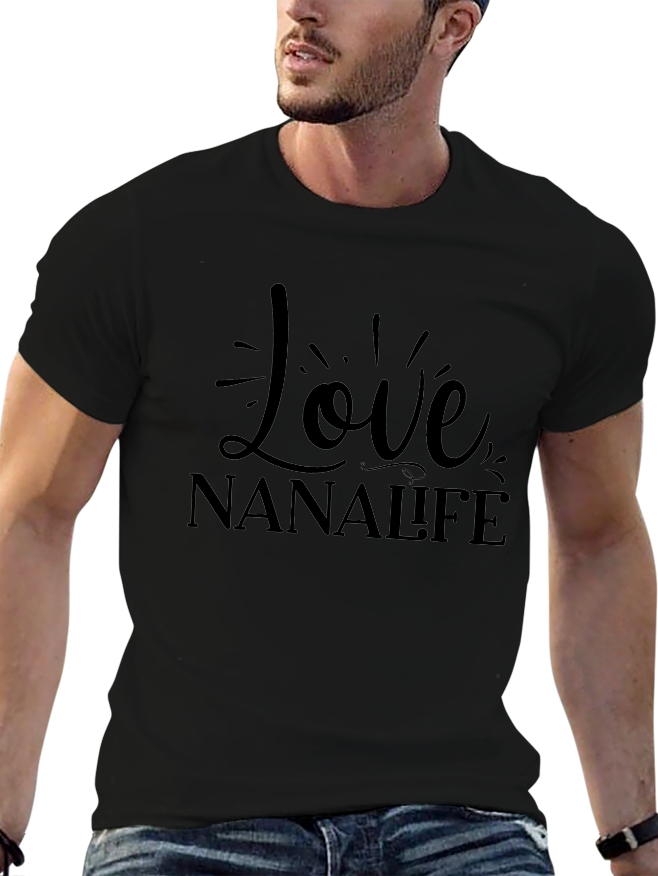 Love Nana Life Black T-Shirt