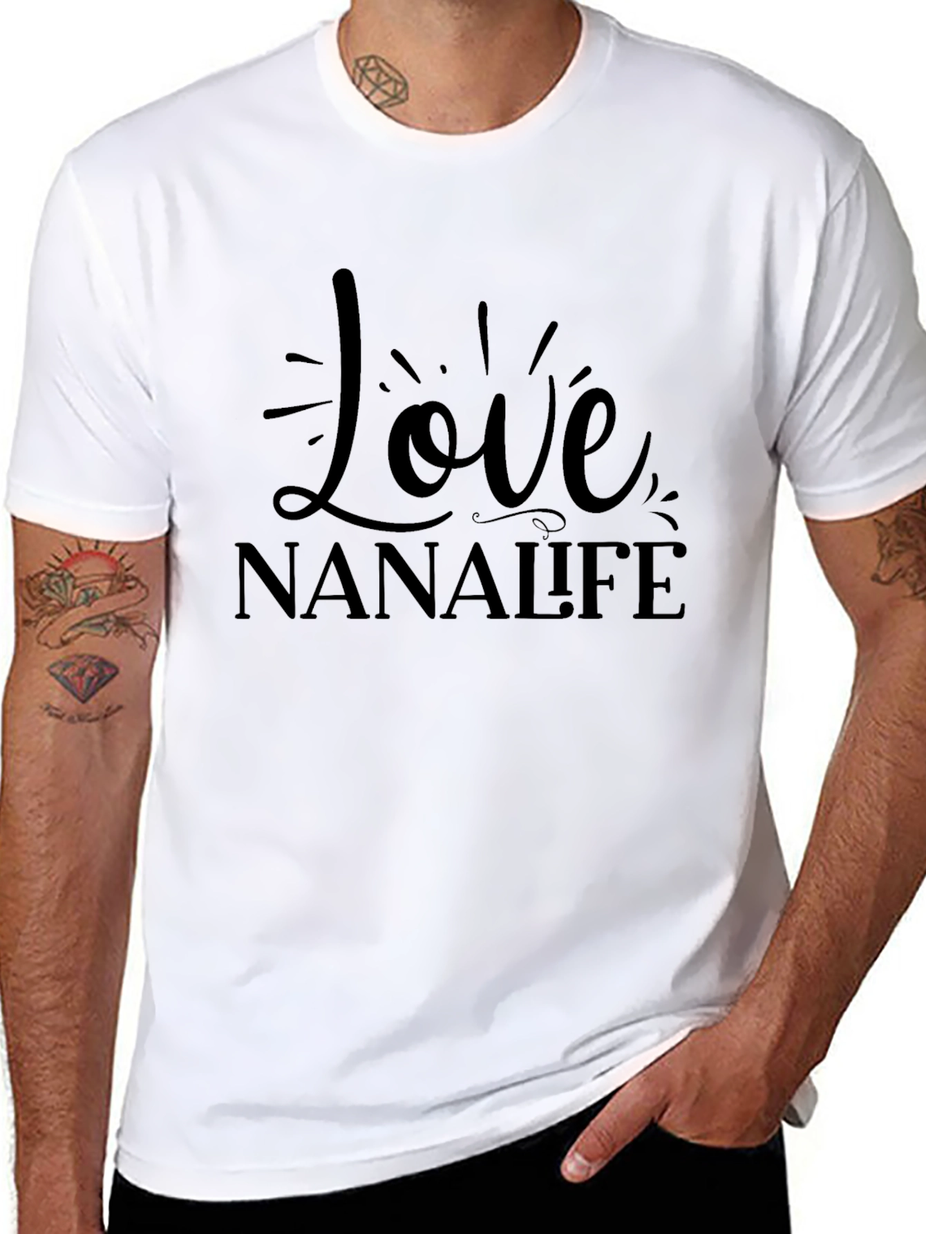 Love Nana Life Black T-Shirt
