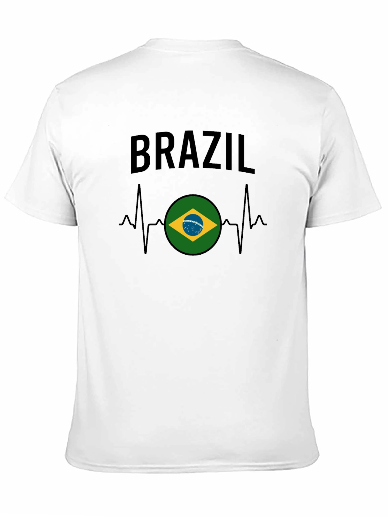 Brazil Flag Heartbeat Graphic T-Shirt