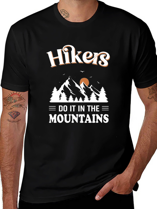 Hikers Do It In The Mountains Black T-Shirt