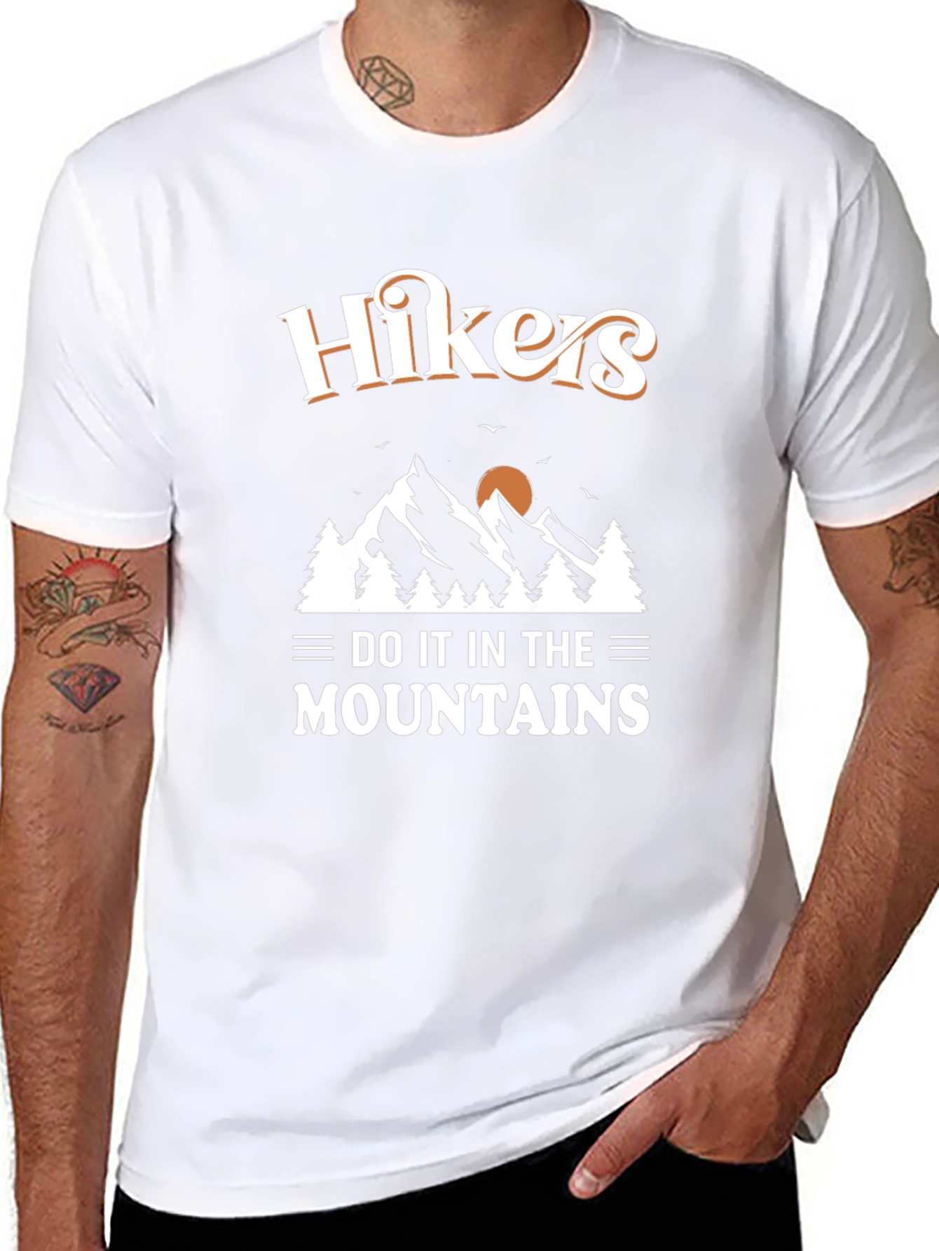 Hikers Do It In The Mountains Black T-Shirt