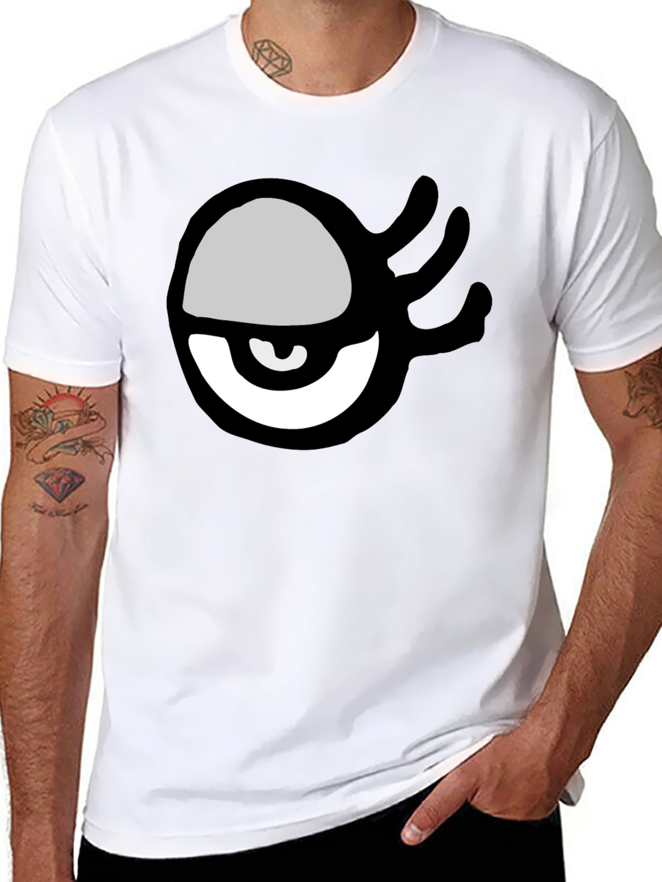 Eye Hand Graphic Print Black T-Shirt