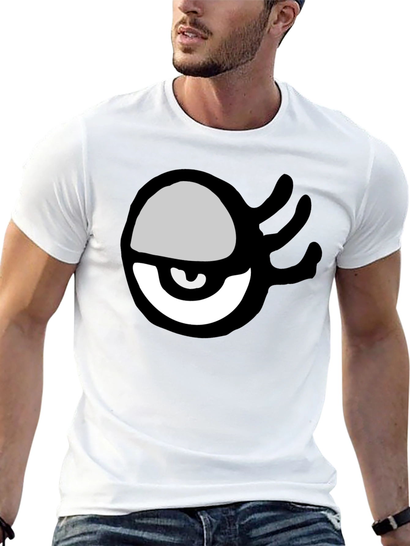 Eye Hand Graphic Print Black T-Shirt