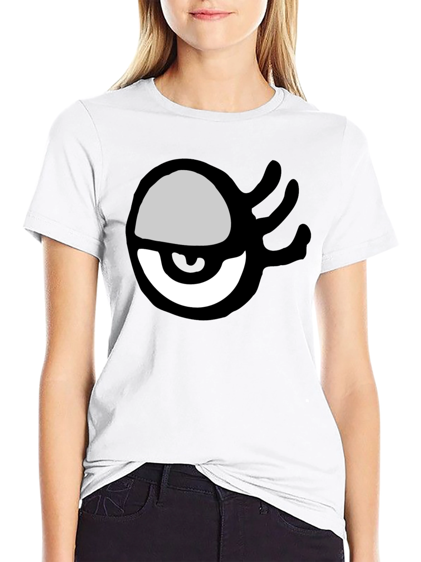 Eye Hand Graphic Print Black T-Shirt