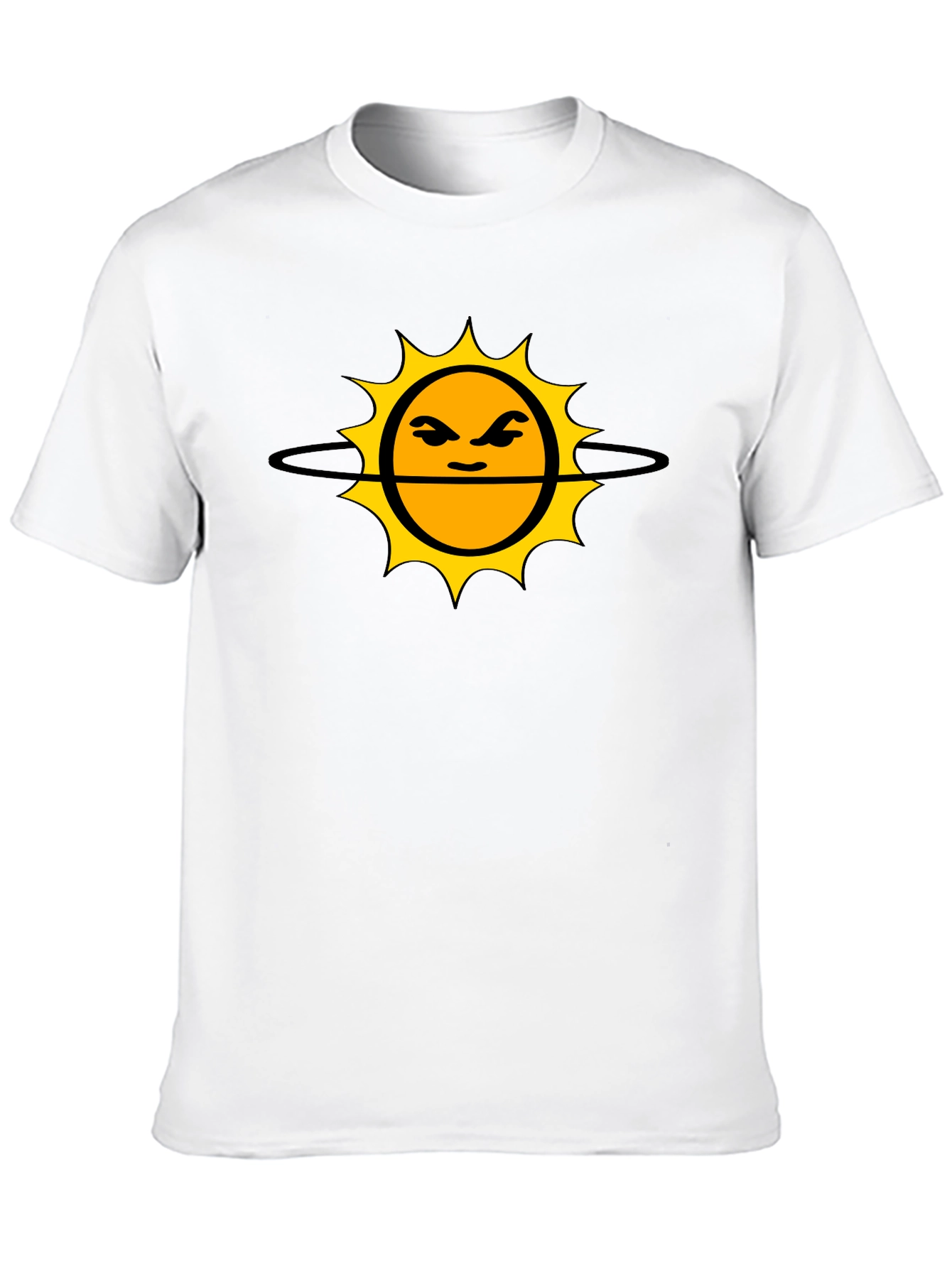 Grumpy Sun Graphic Tee - Black Cotton T-Shirt
