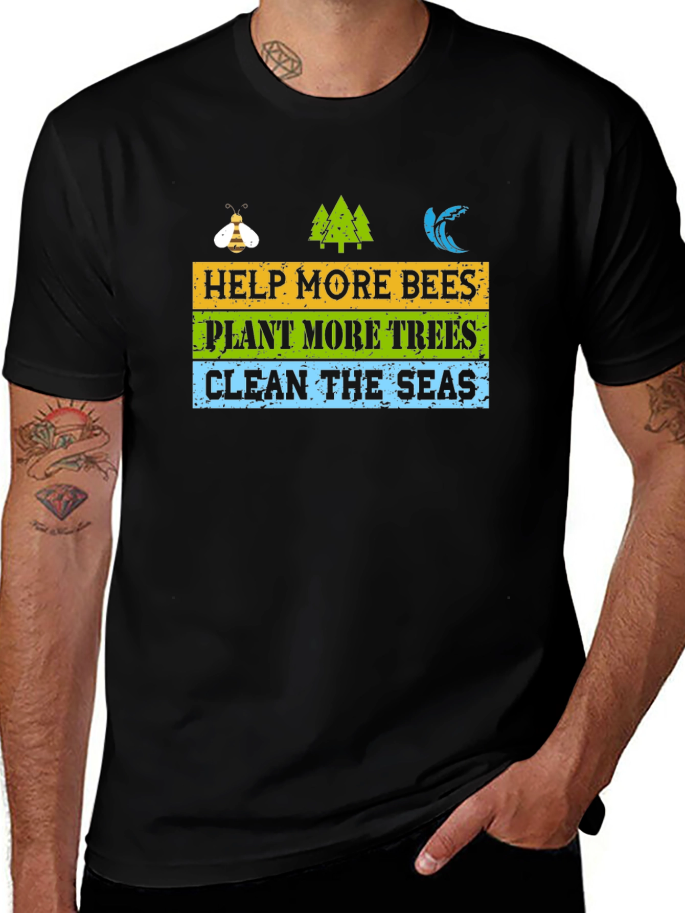 Eco-Friendly Graphic T-Shirt: Help Bees Plant Trees