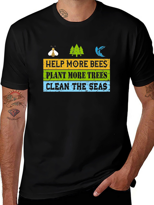 Eco-Friendly Graphic T-Shirt: Help Bees Plant Trees