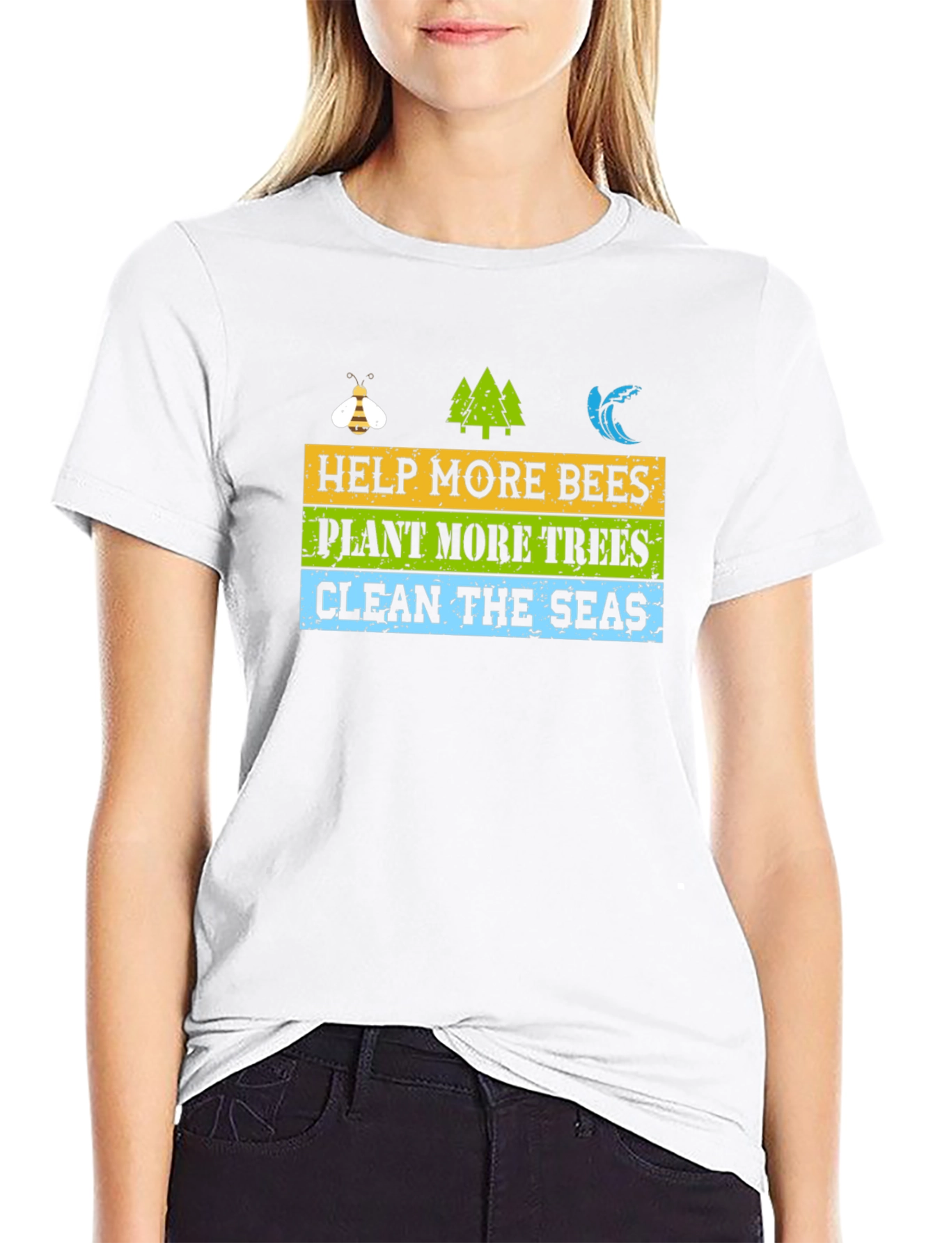 Eco-Friendly Graphic T-Shirt: Help Bees Plant Trees