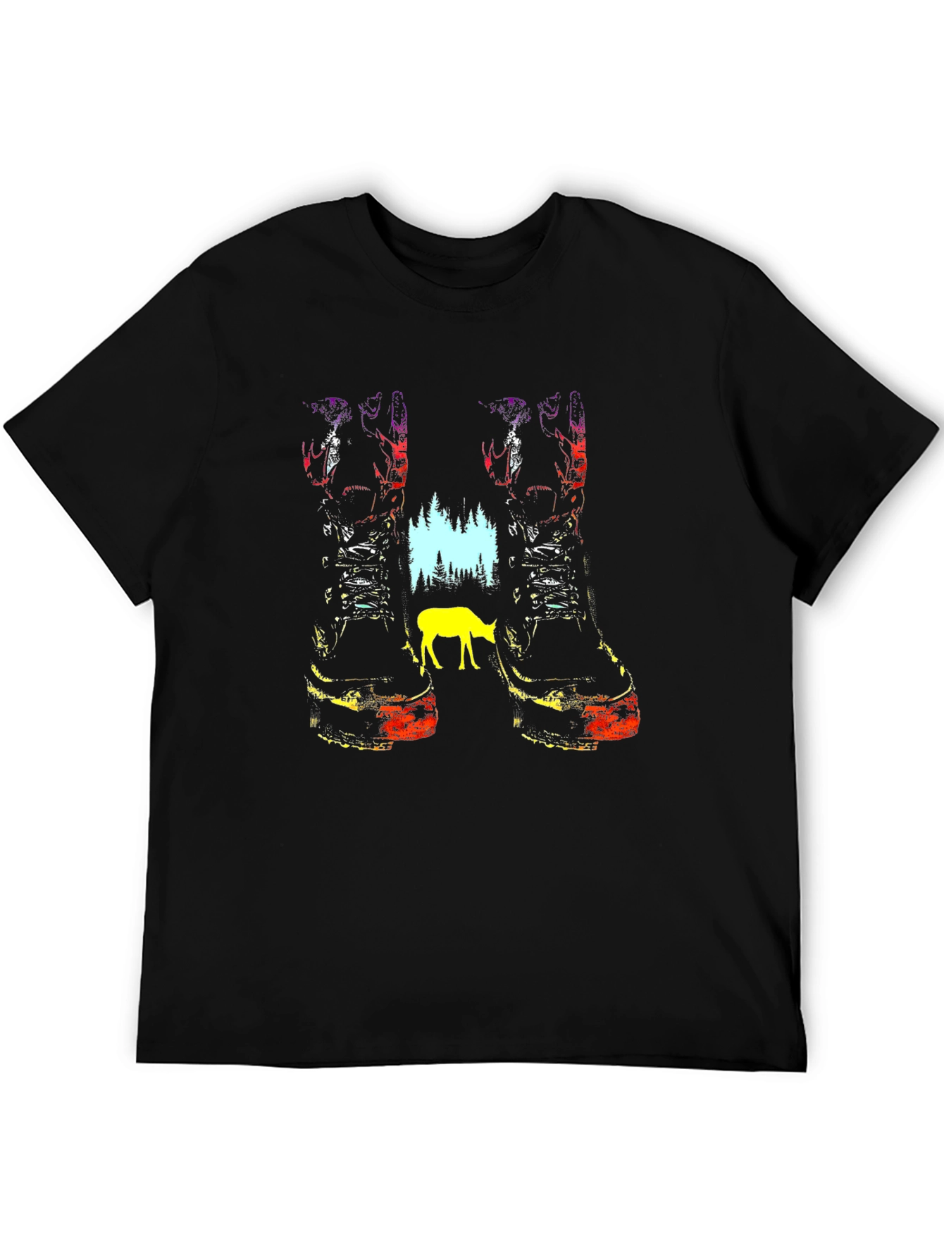 Nature Boots Graphic Tee - Unisex Black T-Shirt