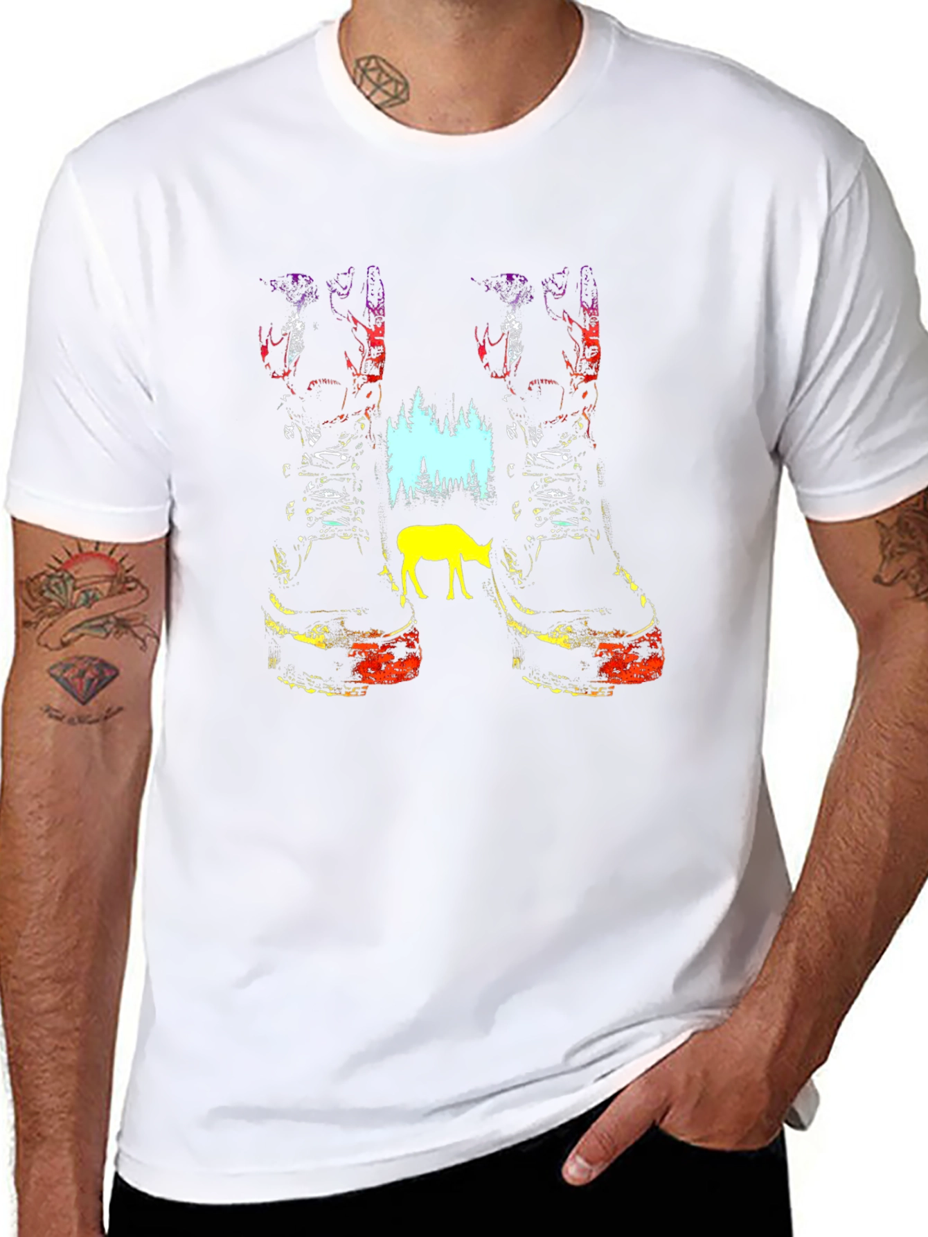 Nature Boots Graphic Tee - Unisex Black T-Shirt