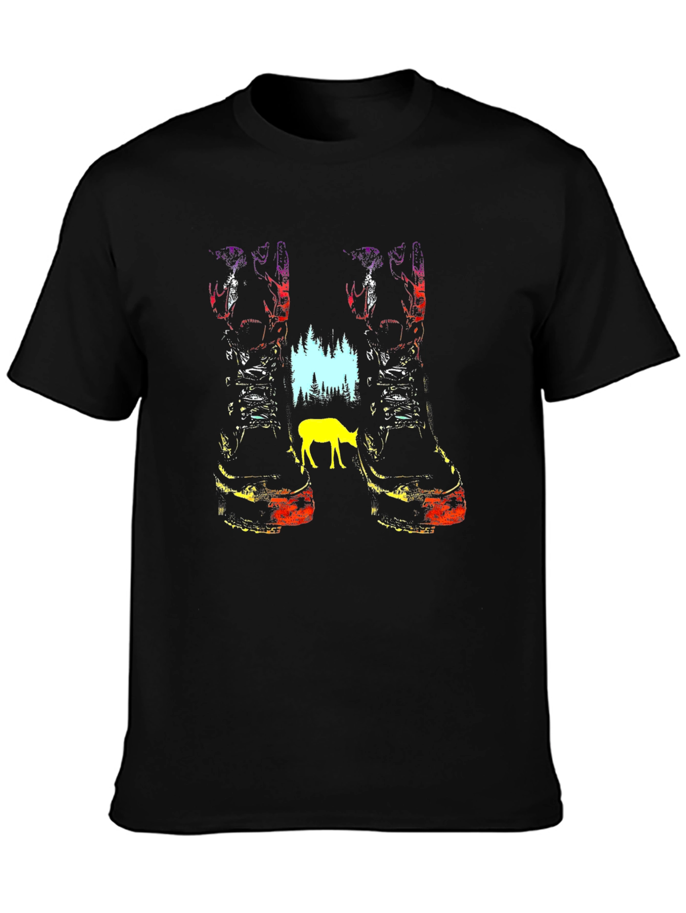 Nature Boots Graphic Tee - Unisex Black T-Shirt