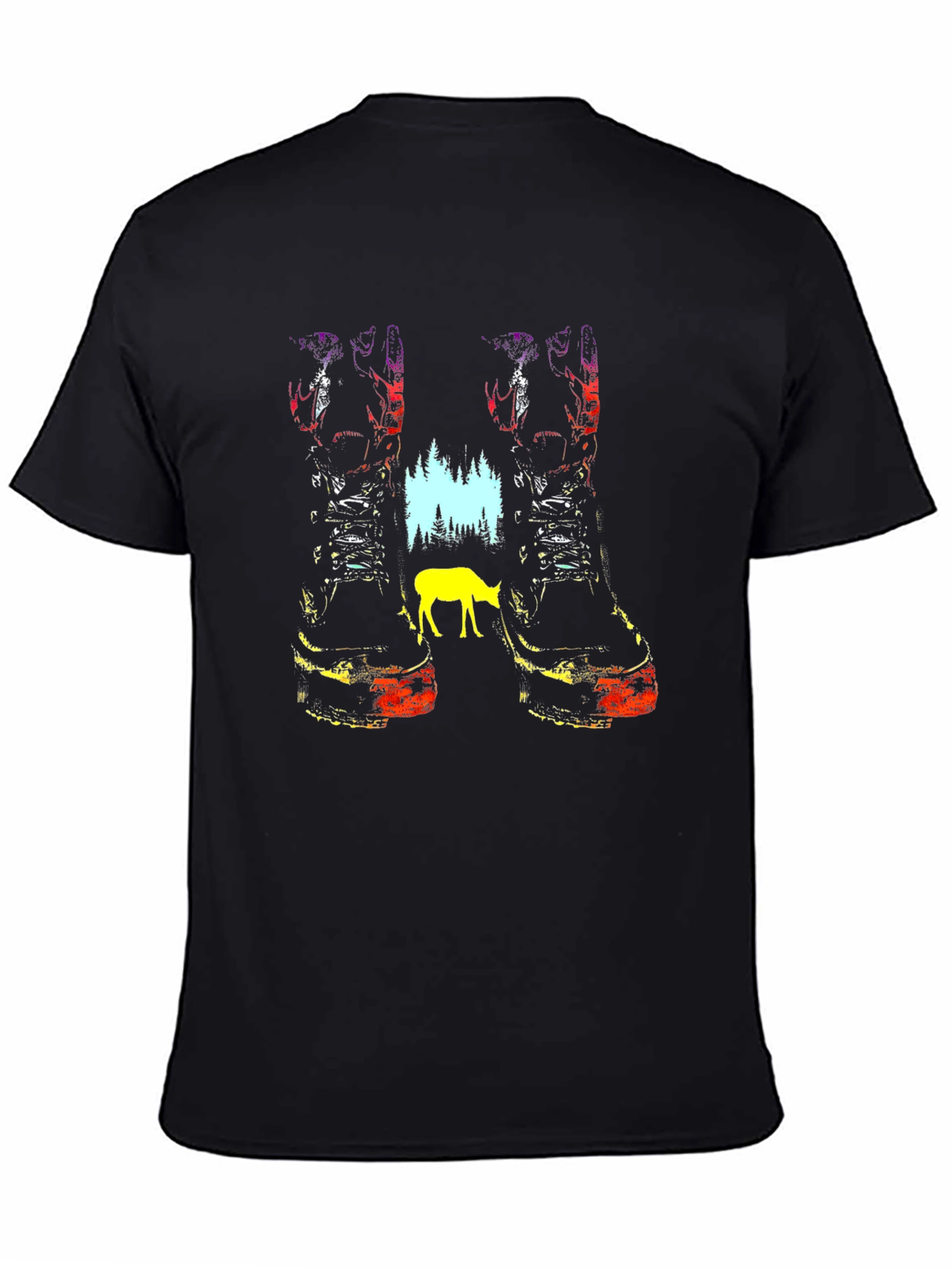 Nature Boots Graphic Tee - Unisex Black T-Shirt
