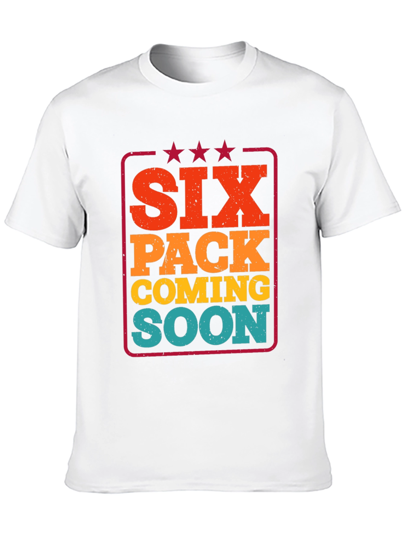 Six Pack Coming Soon Mens Black Graphic T-Shirt