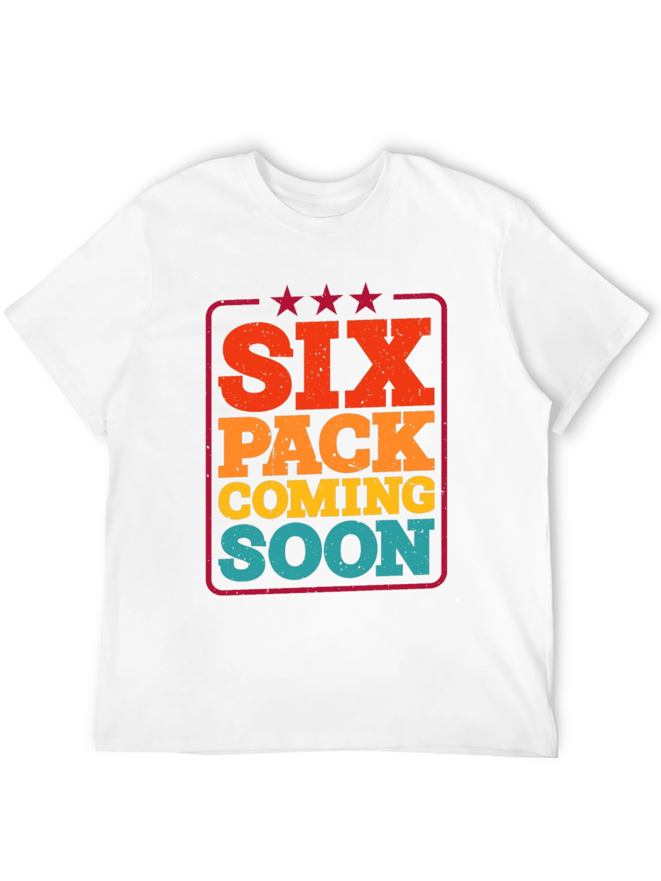 Six Pack Coming Soon Mens Black Graphic T-Shirt