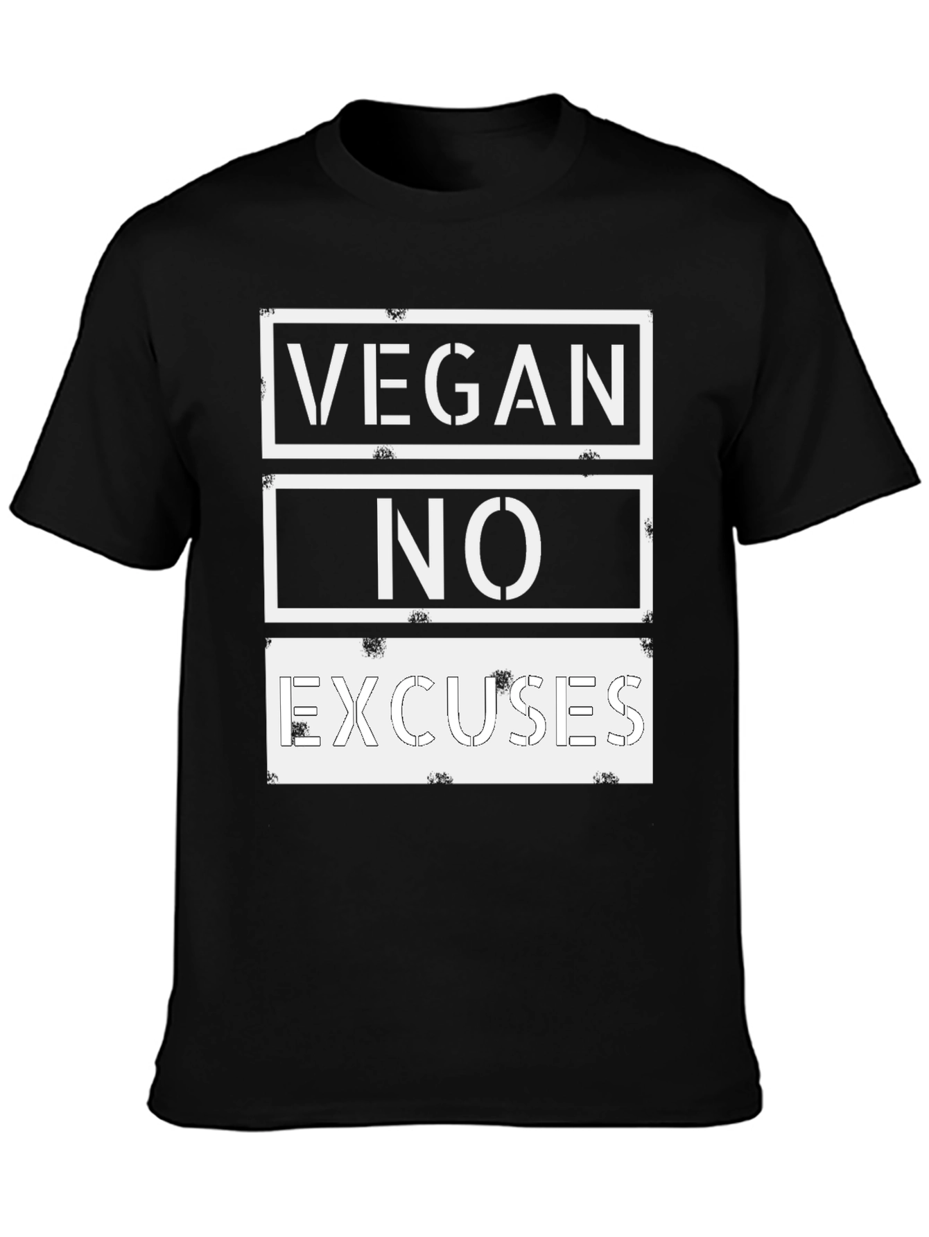 Vegan No Excuses Graphic Tee - Black Casual T-Shirt
