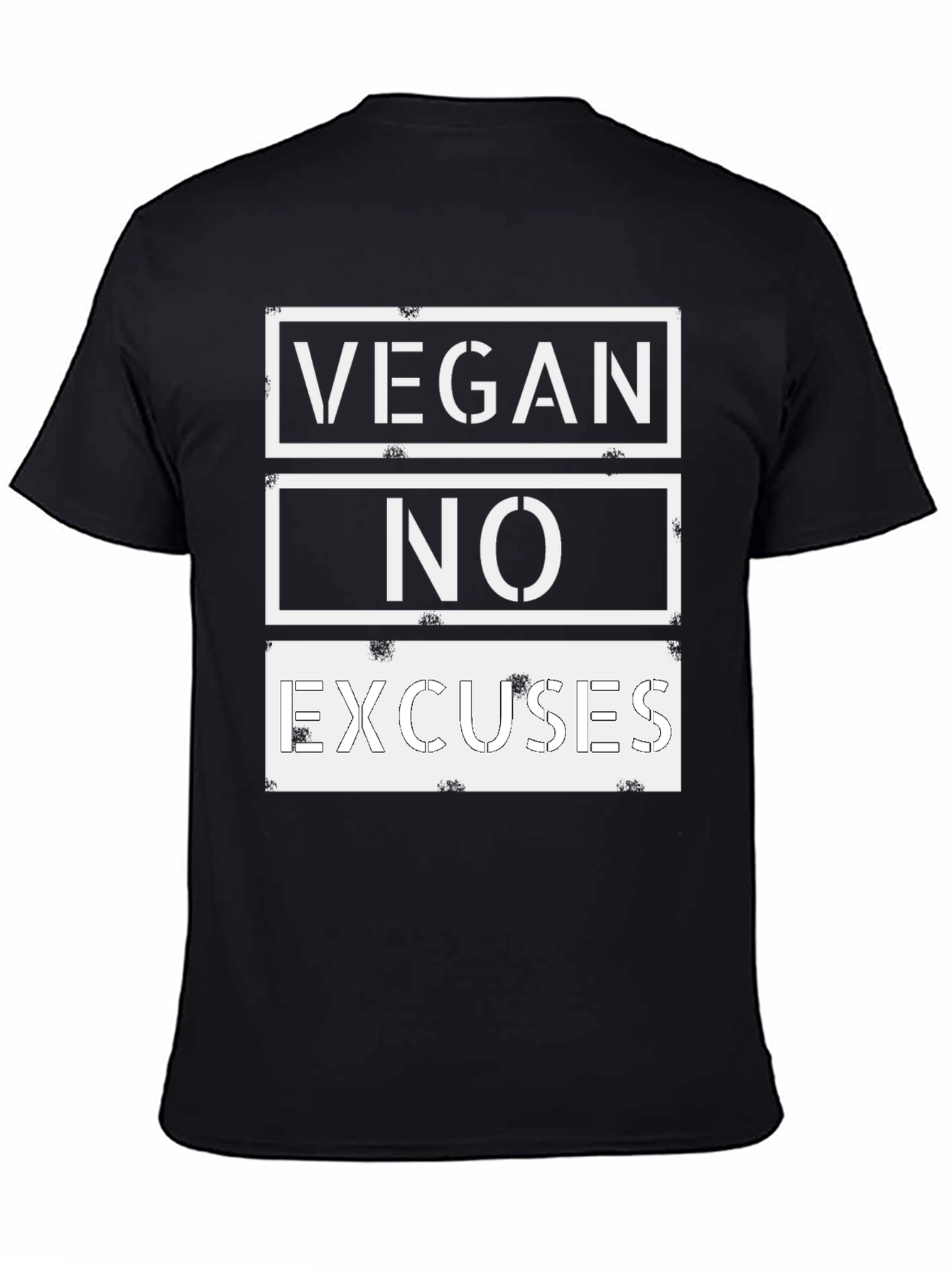 Vegan No Excuses Graphic Tee - Black Casual T-Shirt