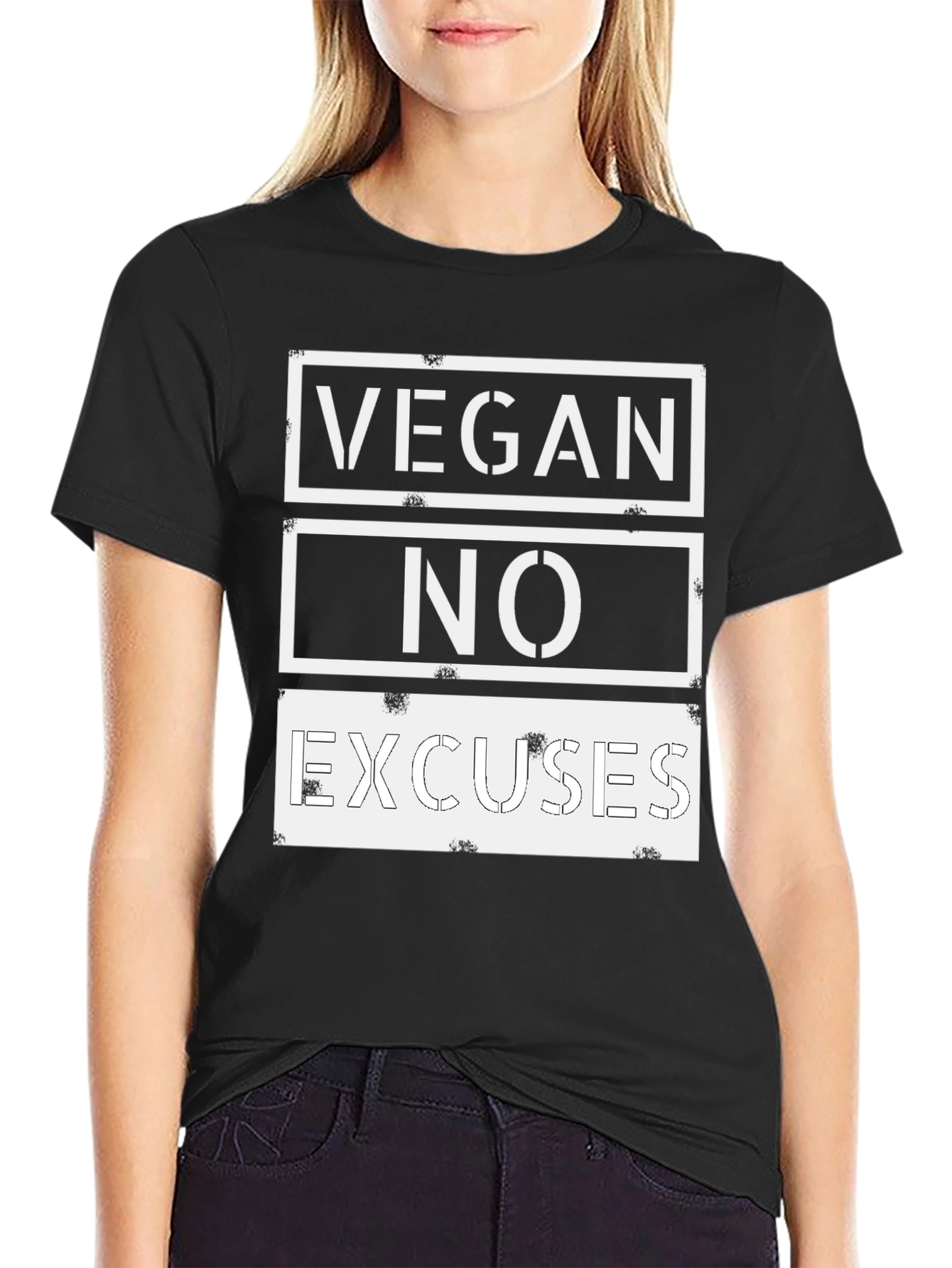 Vegan No Excuses Graphic Tee - Black Casual T-Shirt