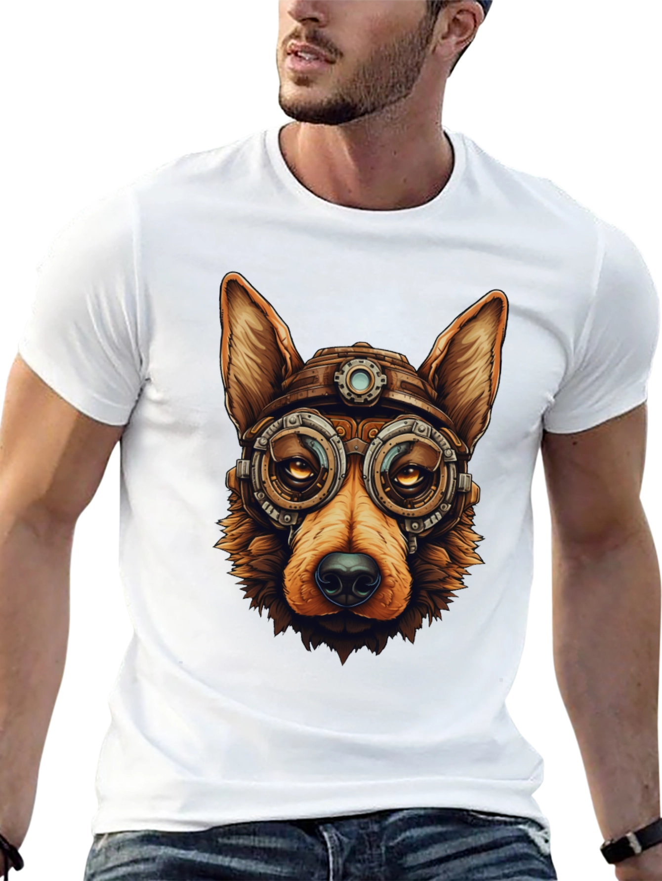 Steampunk Dog T-Shirt - Cool Graphic Tee