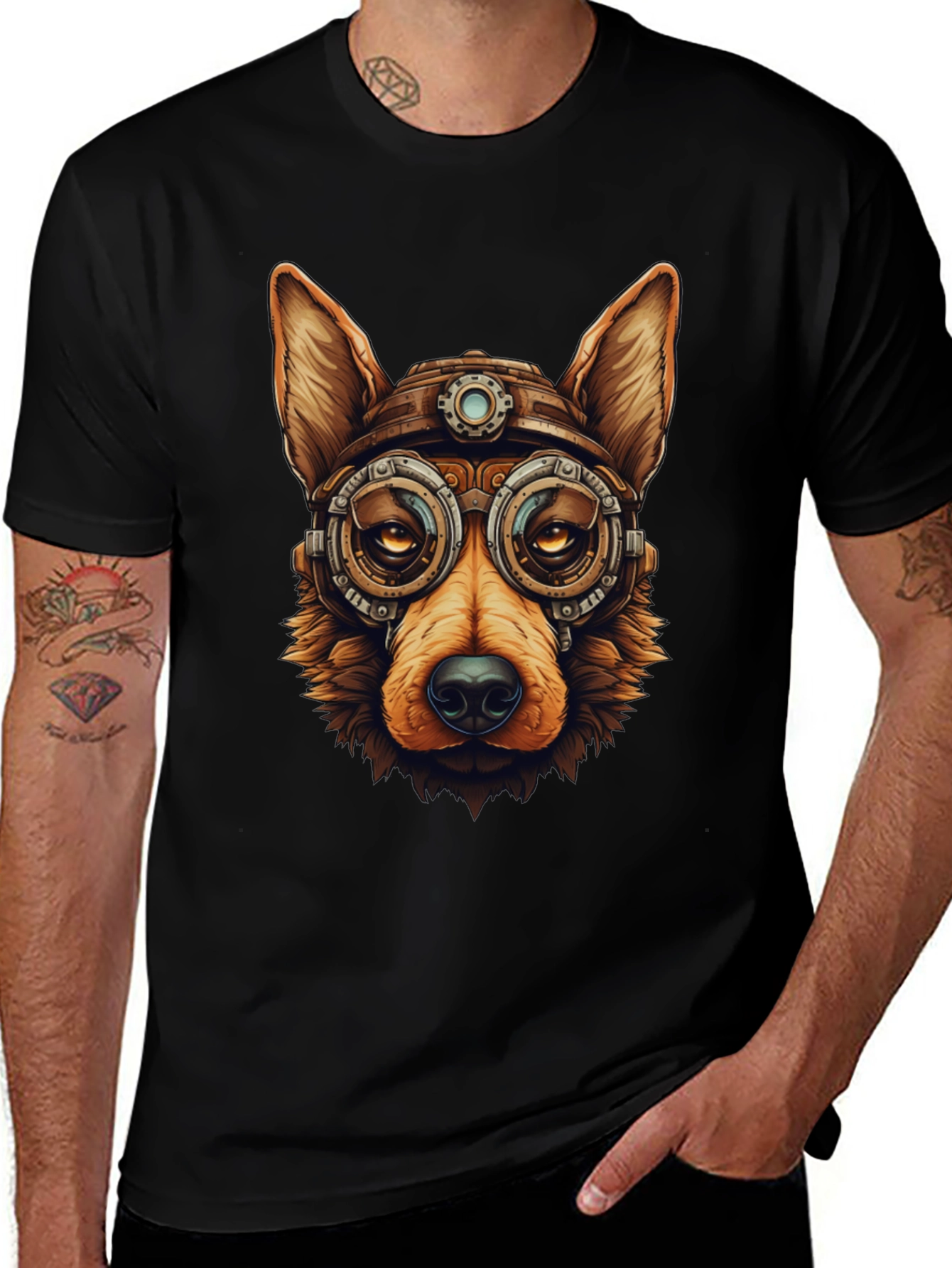 Steampunk Dog T-Shirt - Cool Graphic Tee
