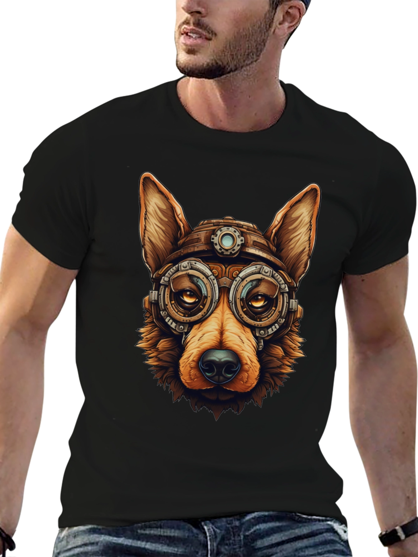 Steampunk Dog T-Shirt - Cool Graphic Tee