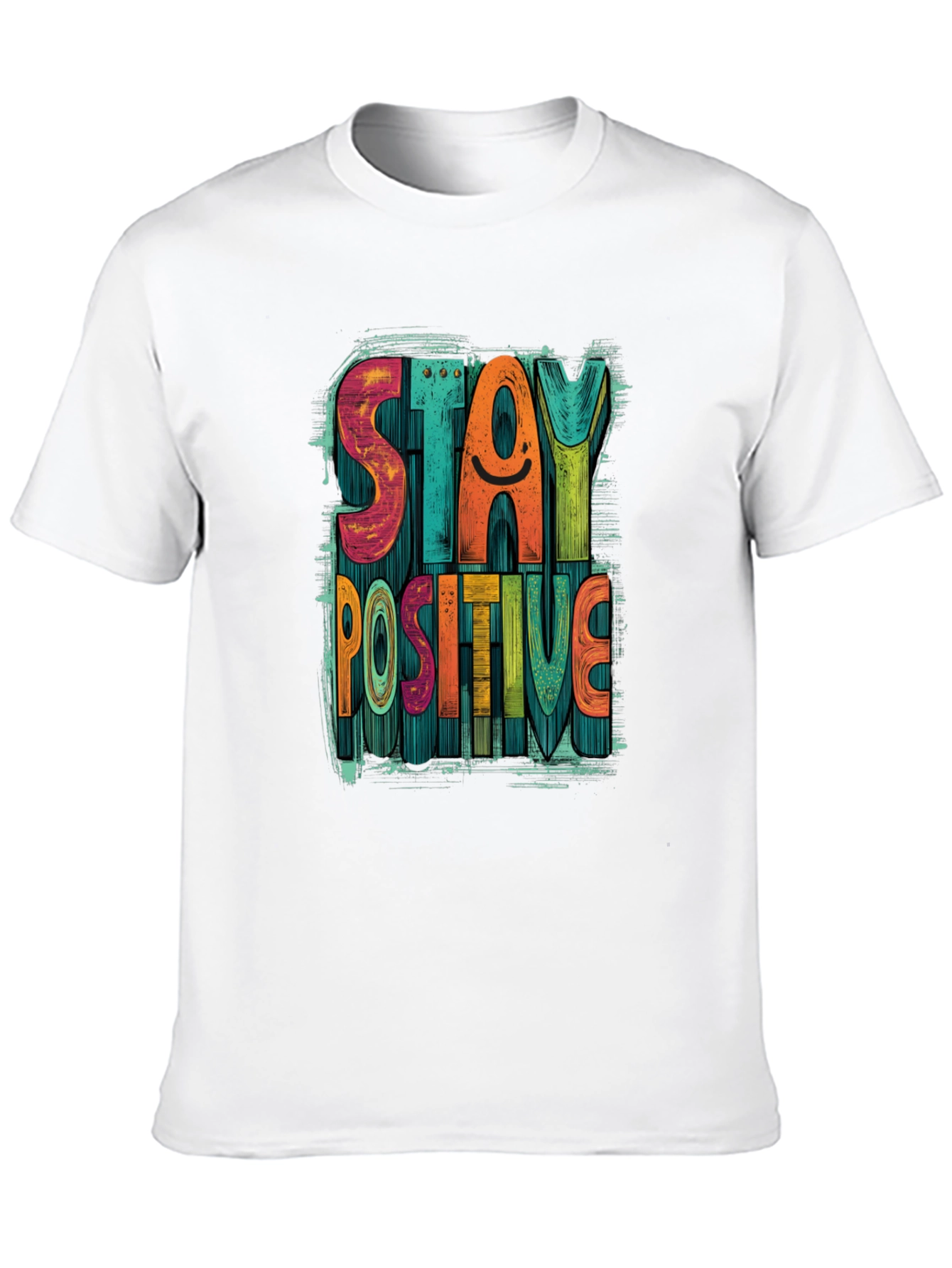 Stay Positive Graphic Tee - Mens Black Crewneck