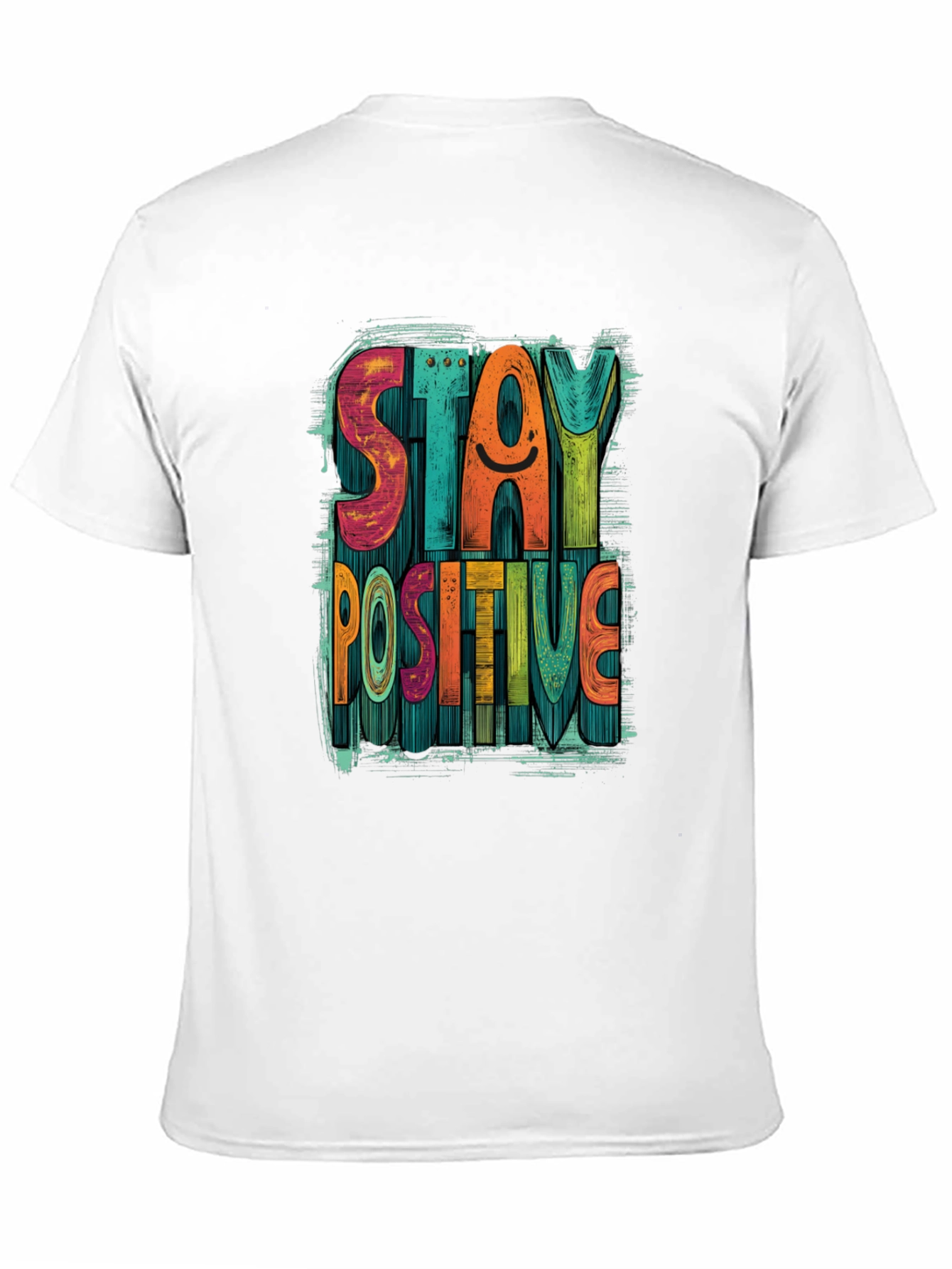 Stay Positive Graphic Tee - Mens Black Crewneck