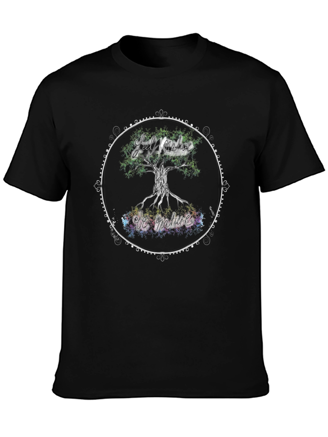 Nature Vibes Black T-Shirt - Tree of Life Design