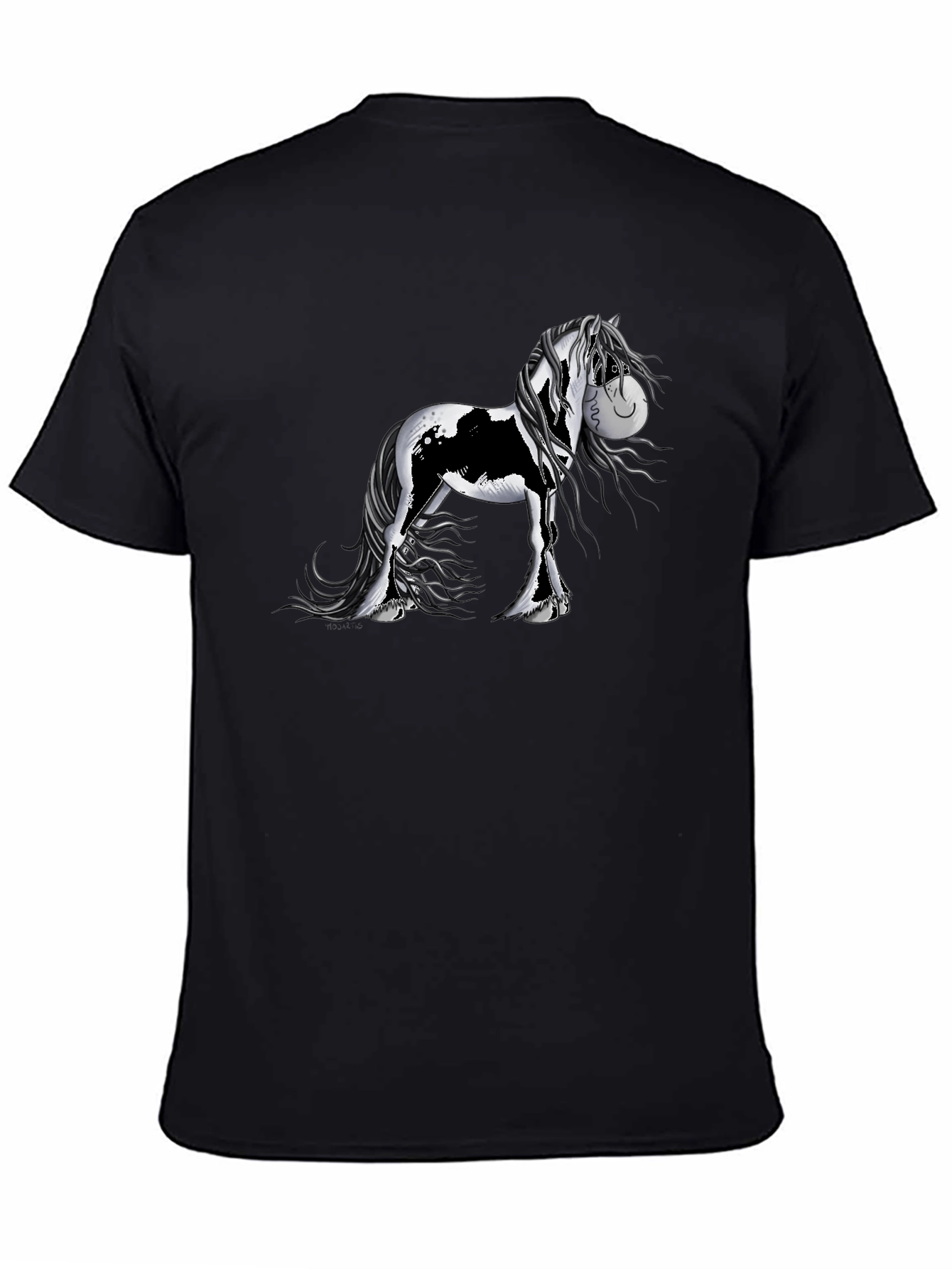 Horse Graphic Black T-Shirt - Mens Casual Wear