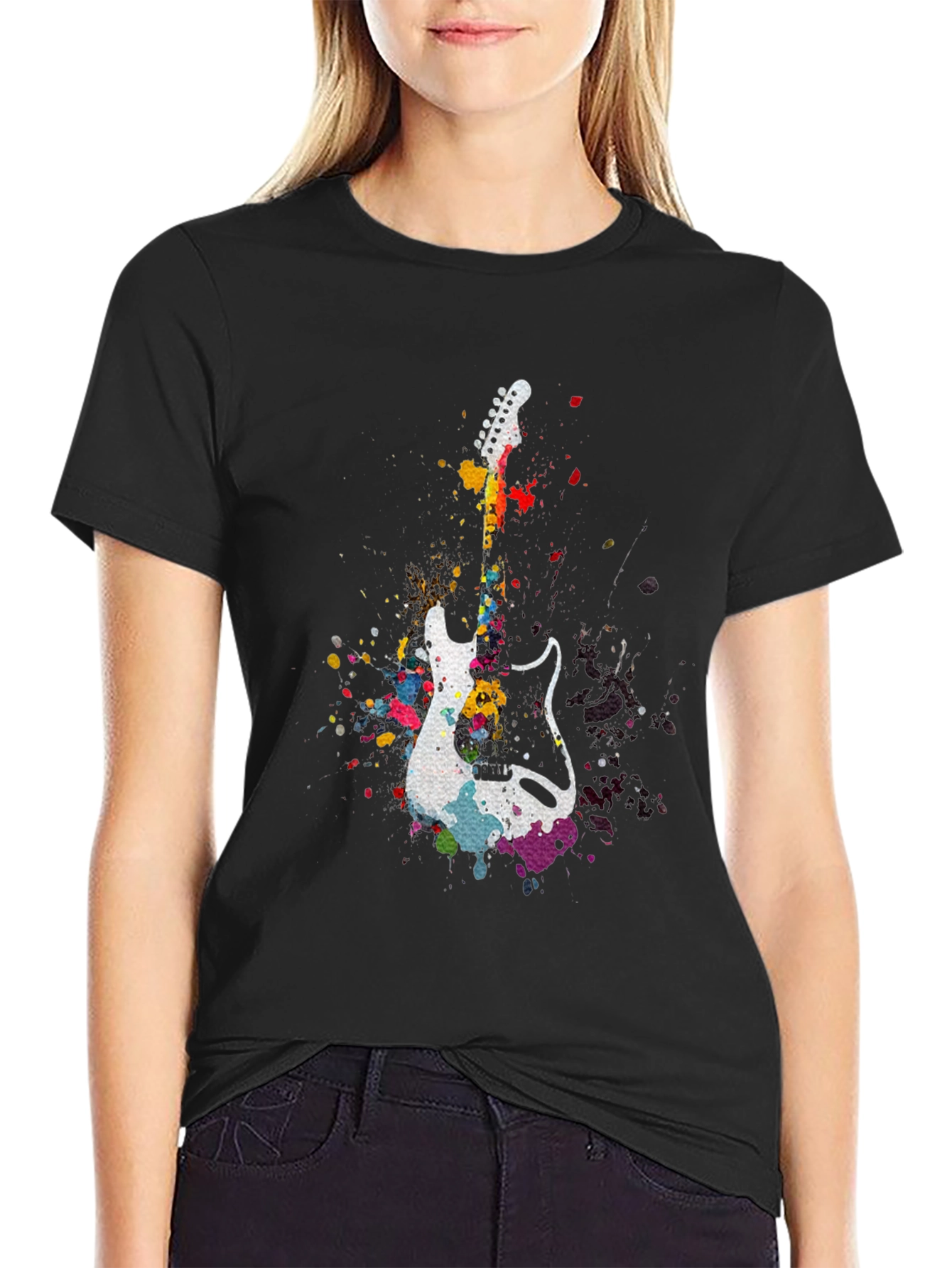 Guitar Splatter T-Shirt - Music Lover Tee