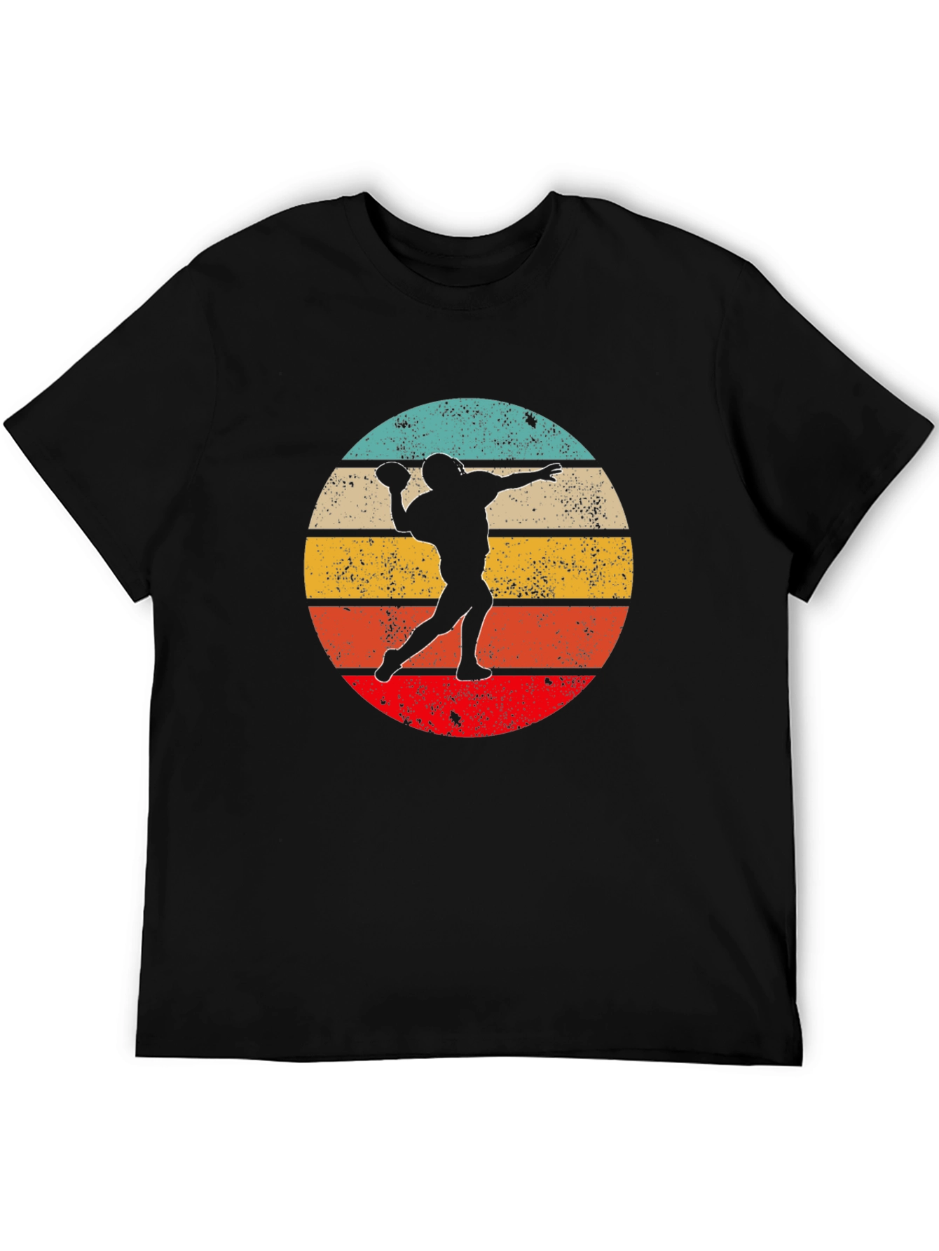 Retro Football Thrower Graphic T-Shirt