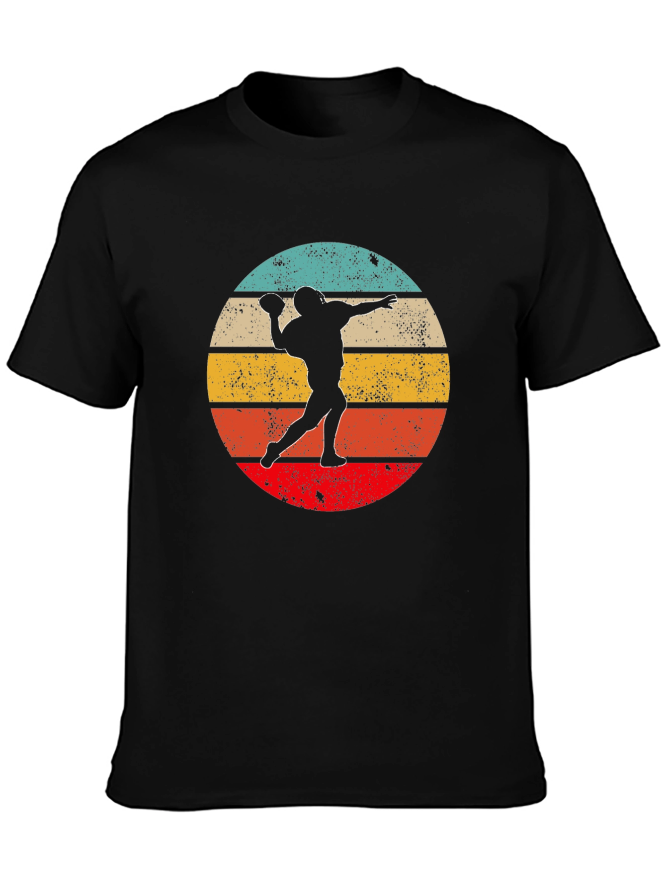 Retro Football Thrower Graphic T-Shirt